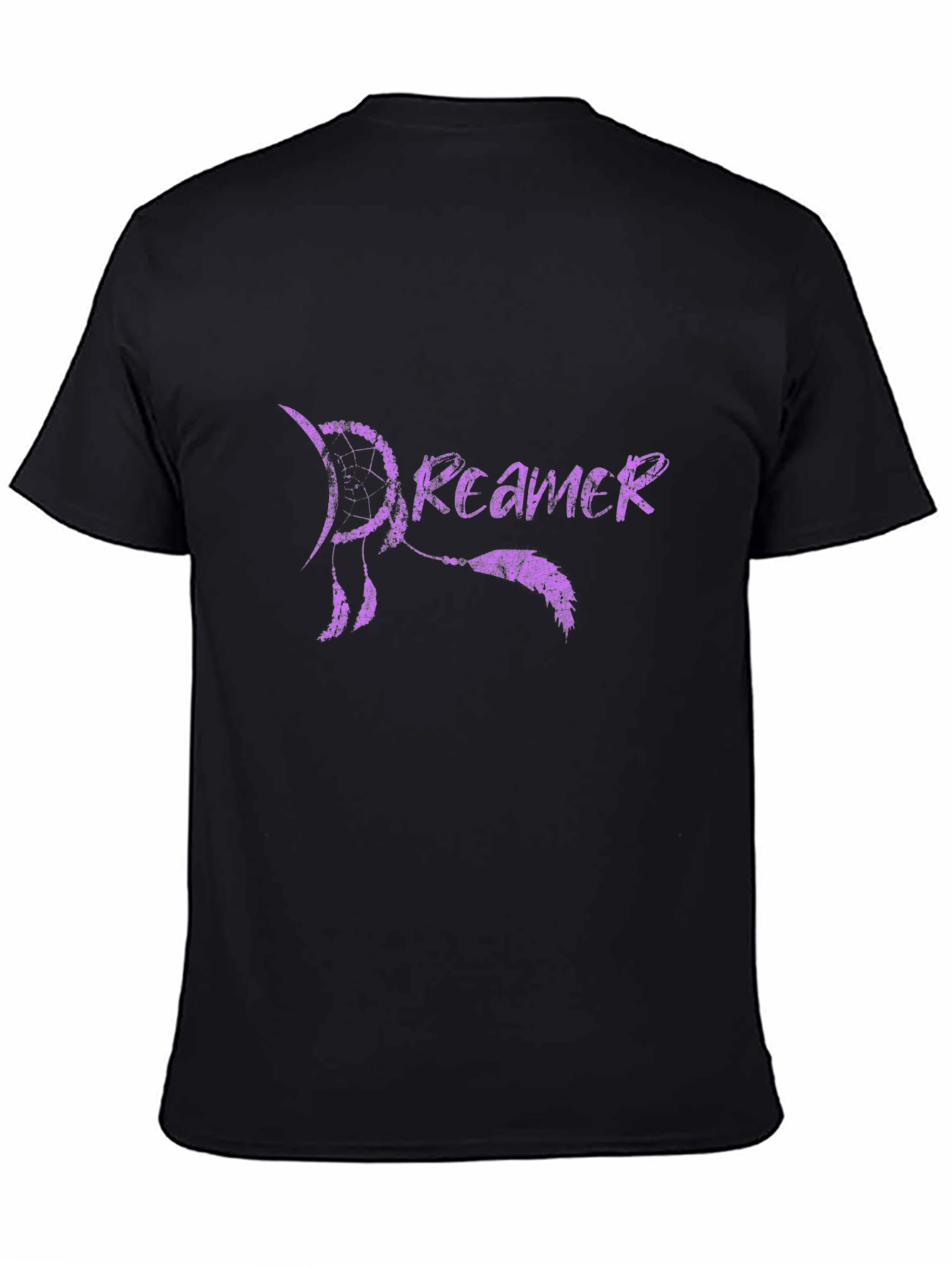 Dreamer Black T-Shirt with Purple Dreamcatcher Design