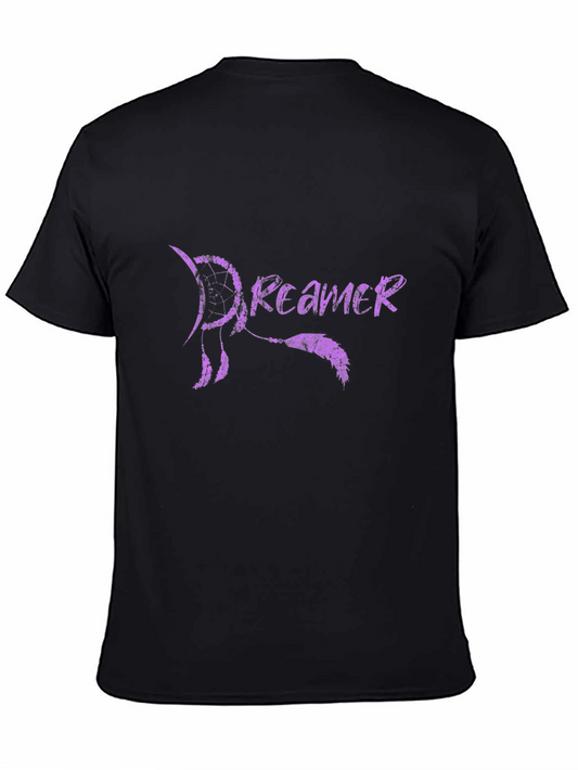 Dreamer Black T-Shirt with Purple Dreamcatcher Design