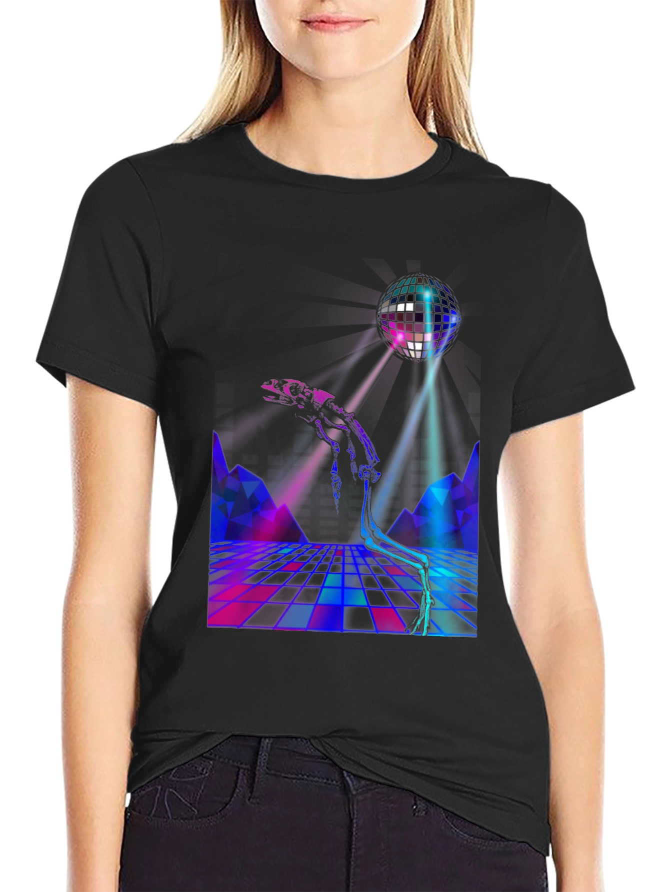 Retro Disco Skeleton T-Shirt - Cool Party Tee