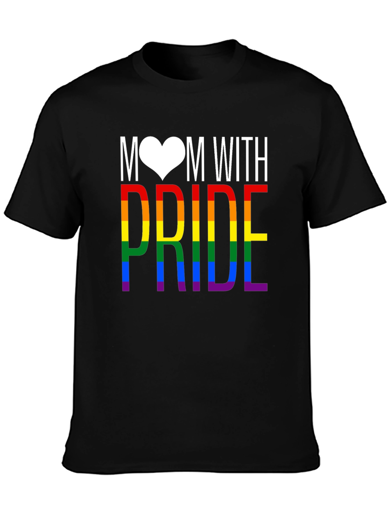 Mom With Pride Rainbow LGBTQ T-Shirt