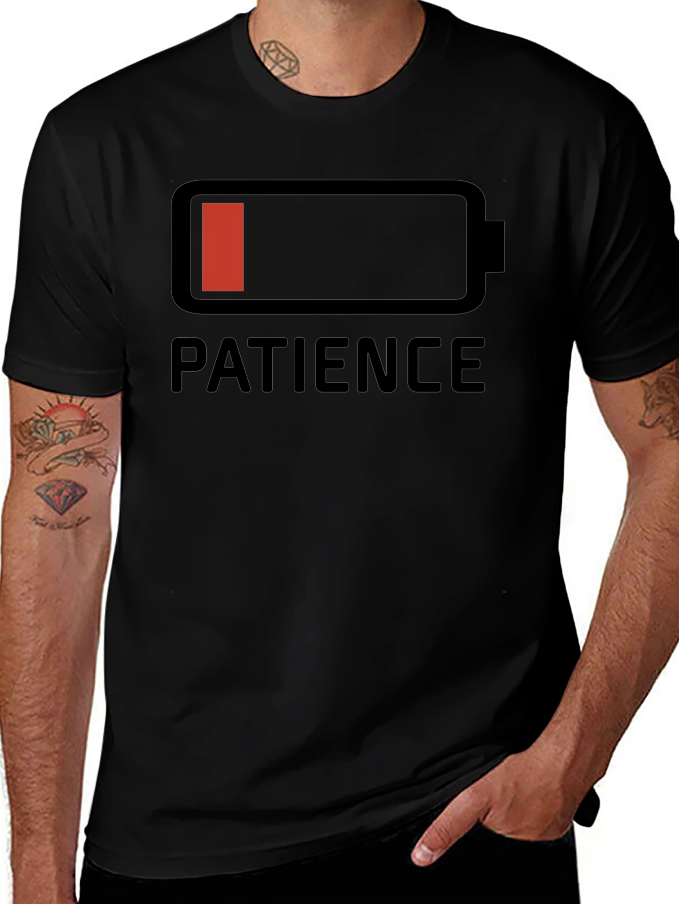 Patience Low Battery Graphic T-Shirt