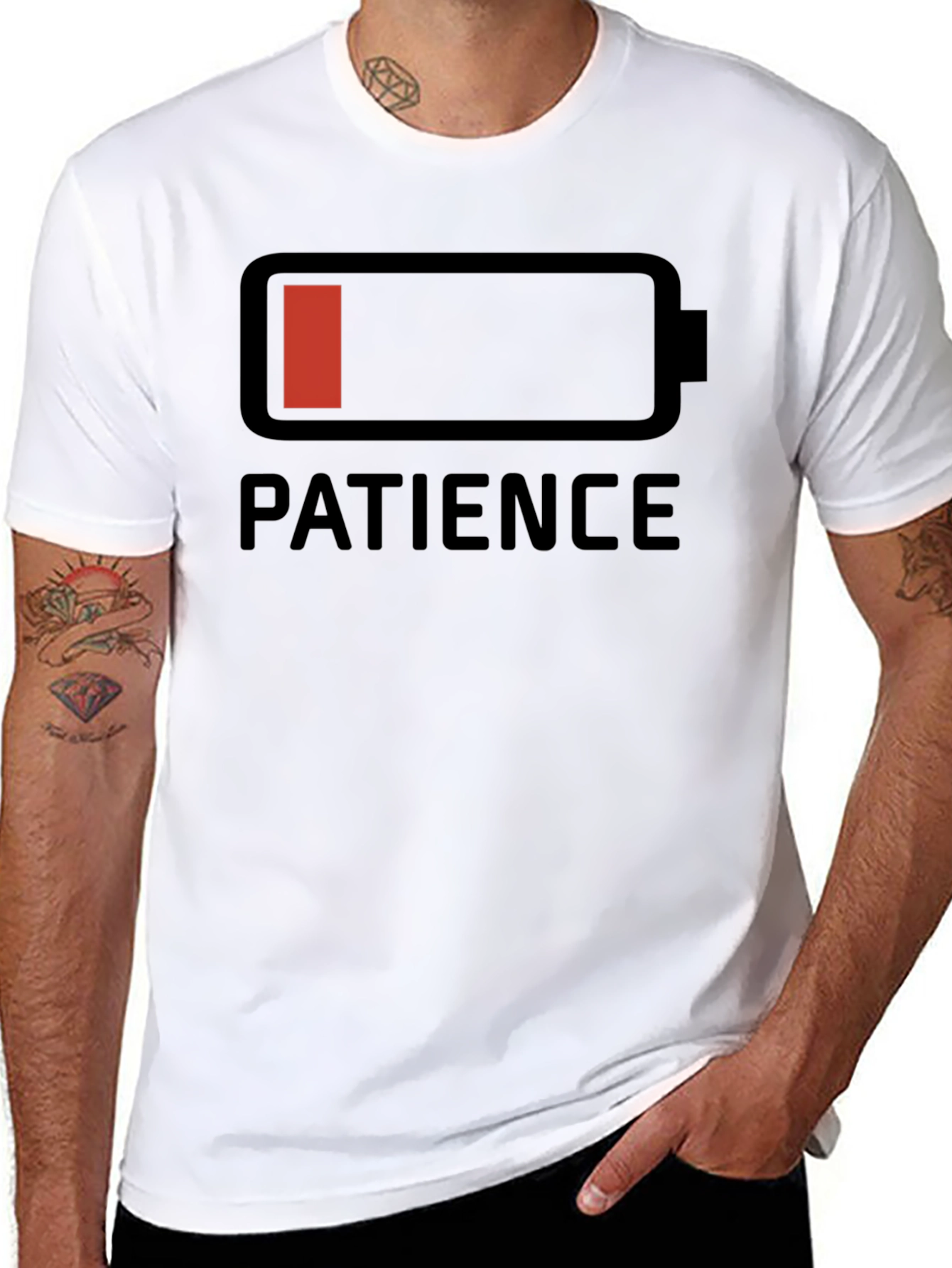 Patience Low Battery Graphic T-Shirt
