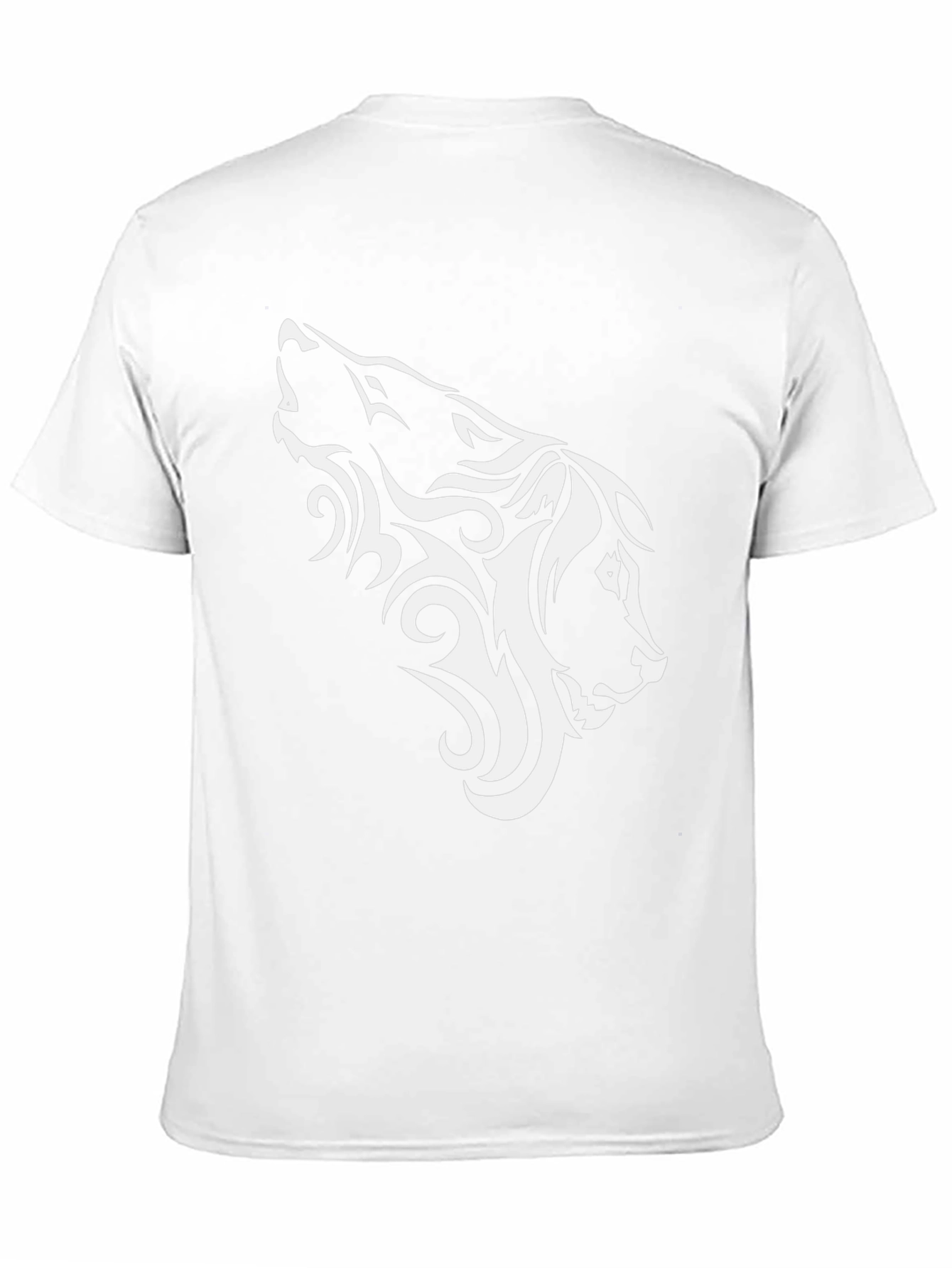 Tribal Wolf Head Graphic Black T-Shirt