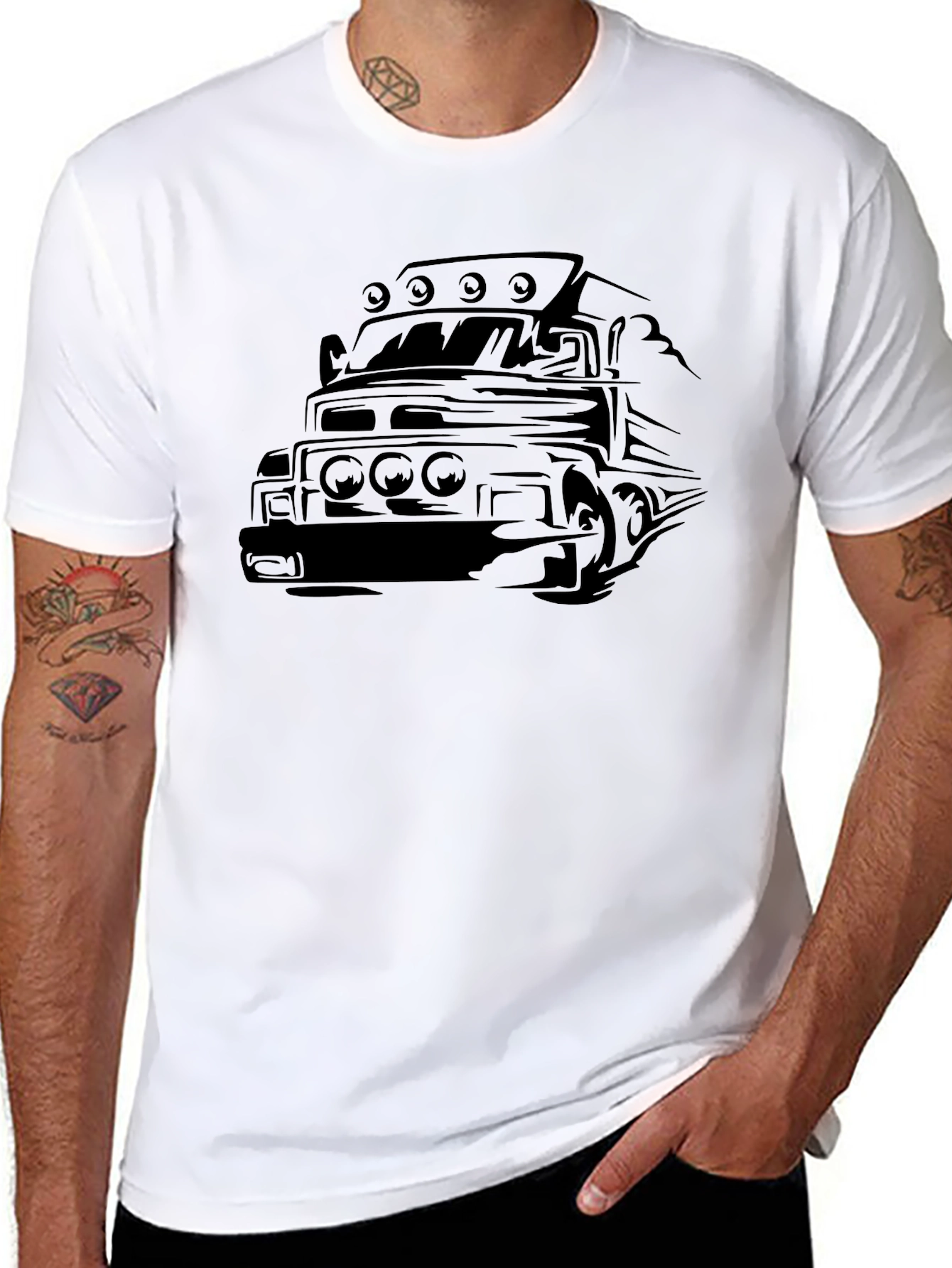 Black Truck Graphic Tee - Cool Automotive Design