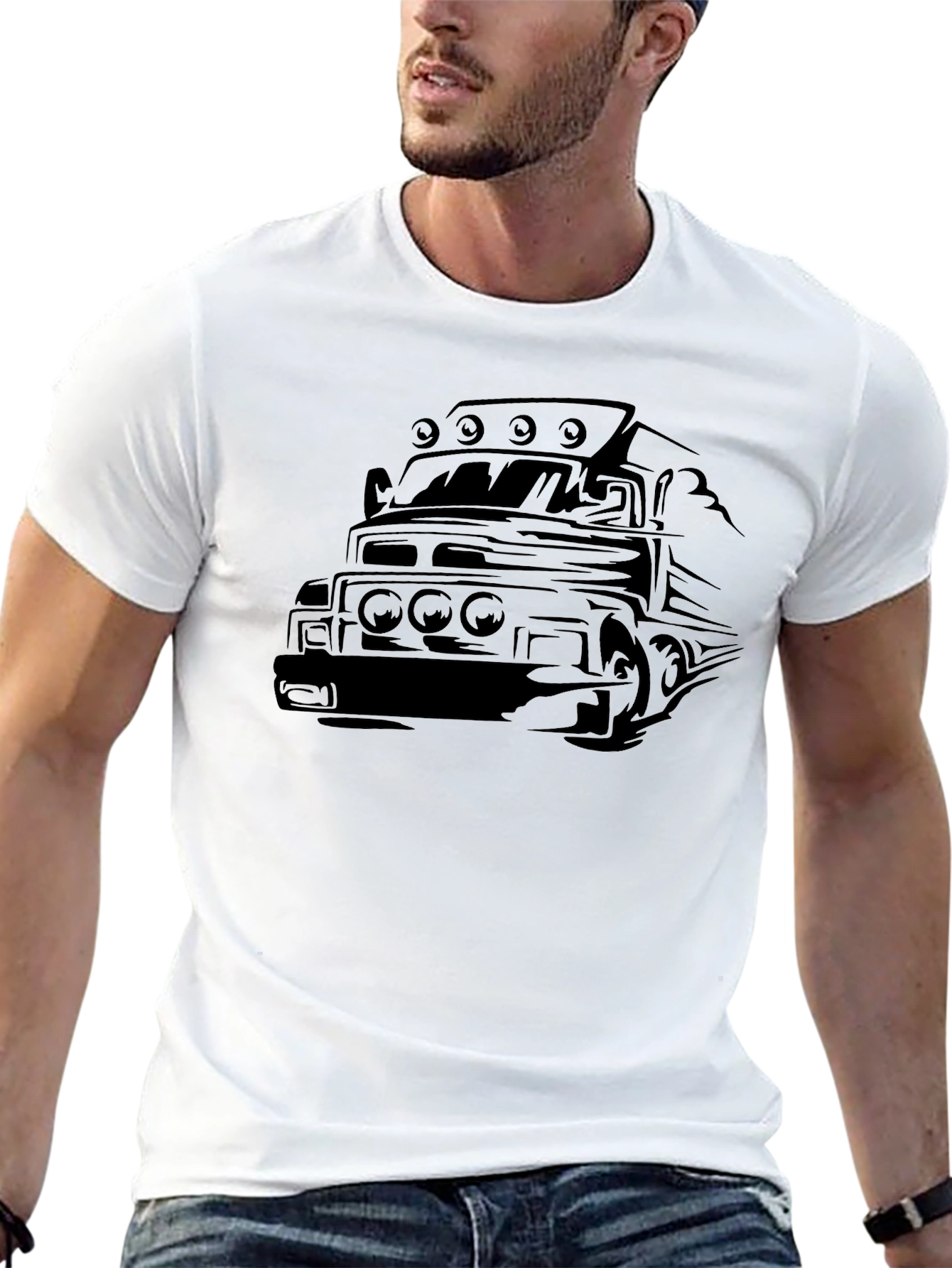Black Truck Graphic Tee - Cool Automotive Design
