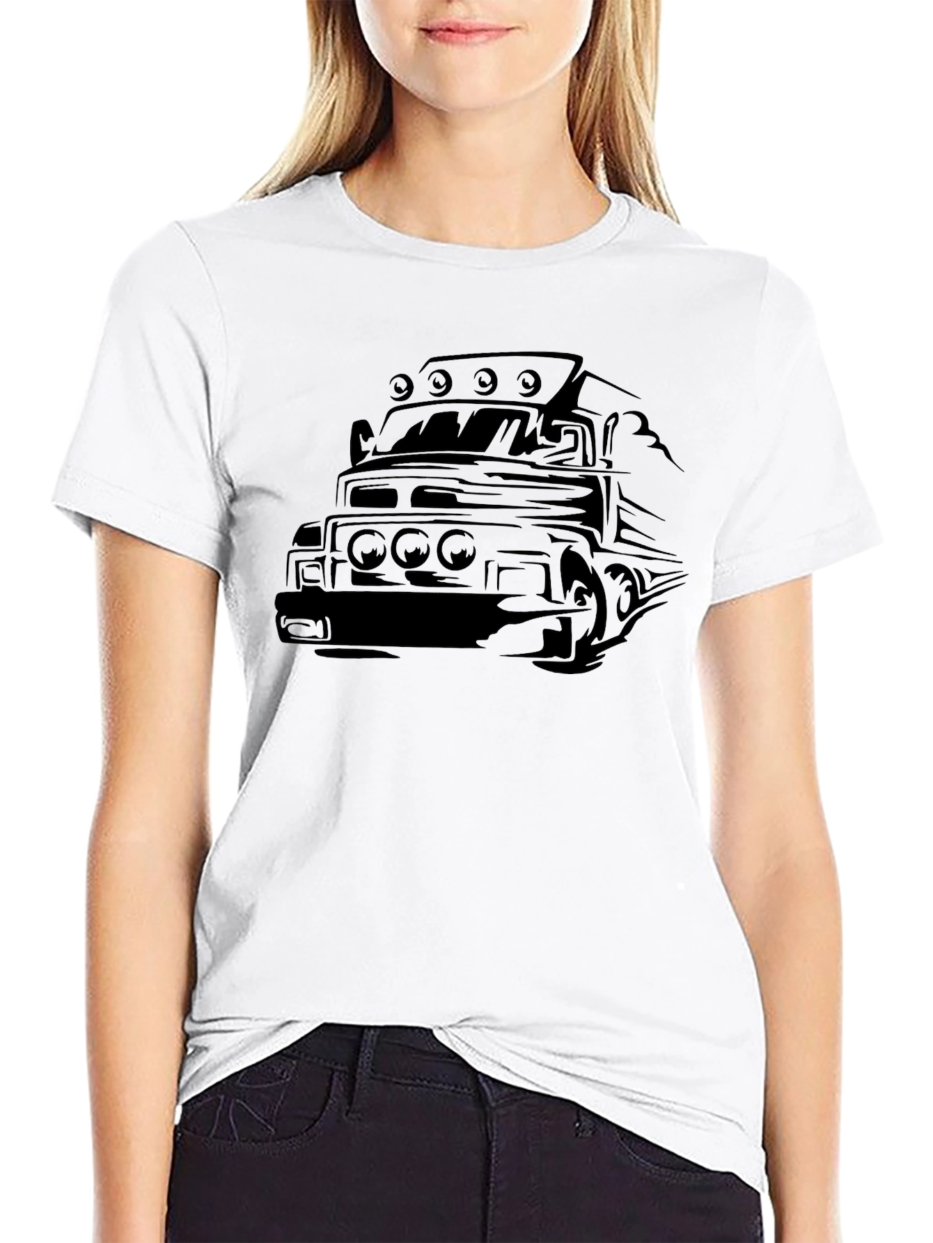 Black Truck Graphic Tee - Cool Automotive Design