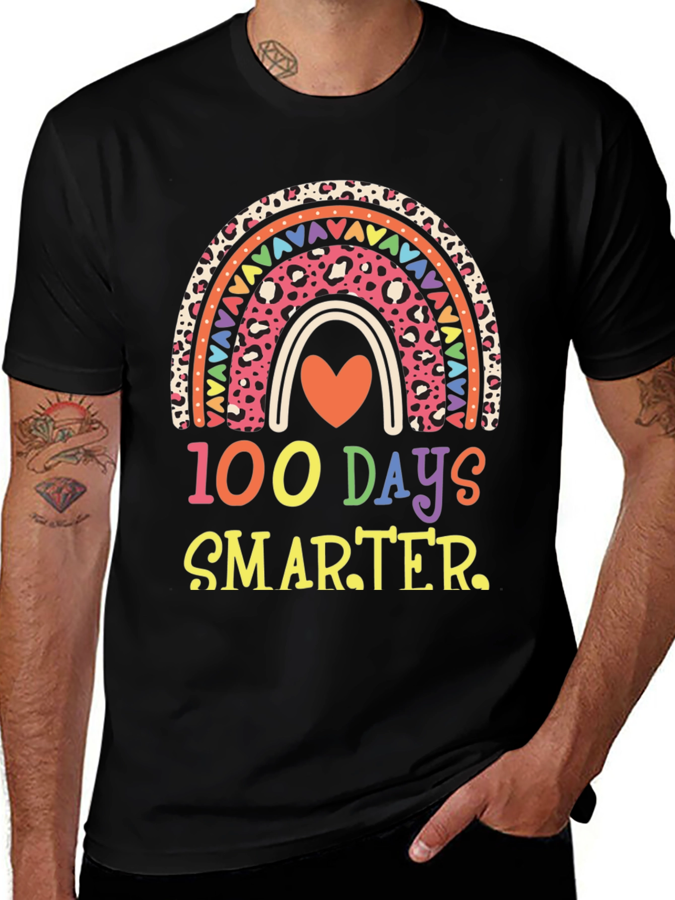 100 Days Smarter Rainbow Graphic Tee