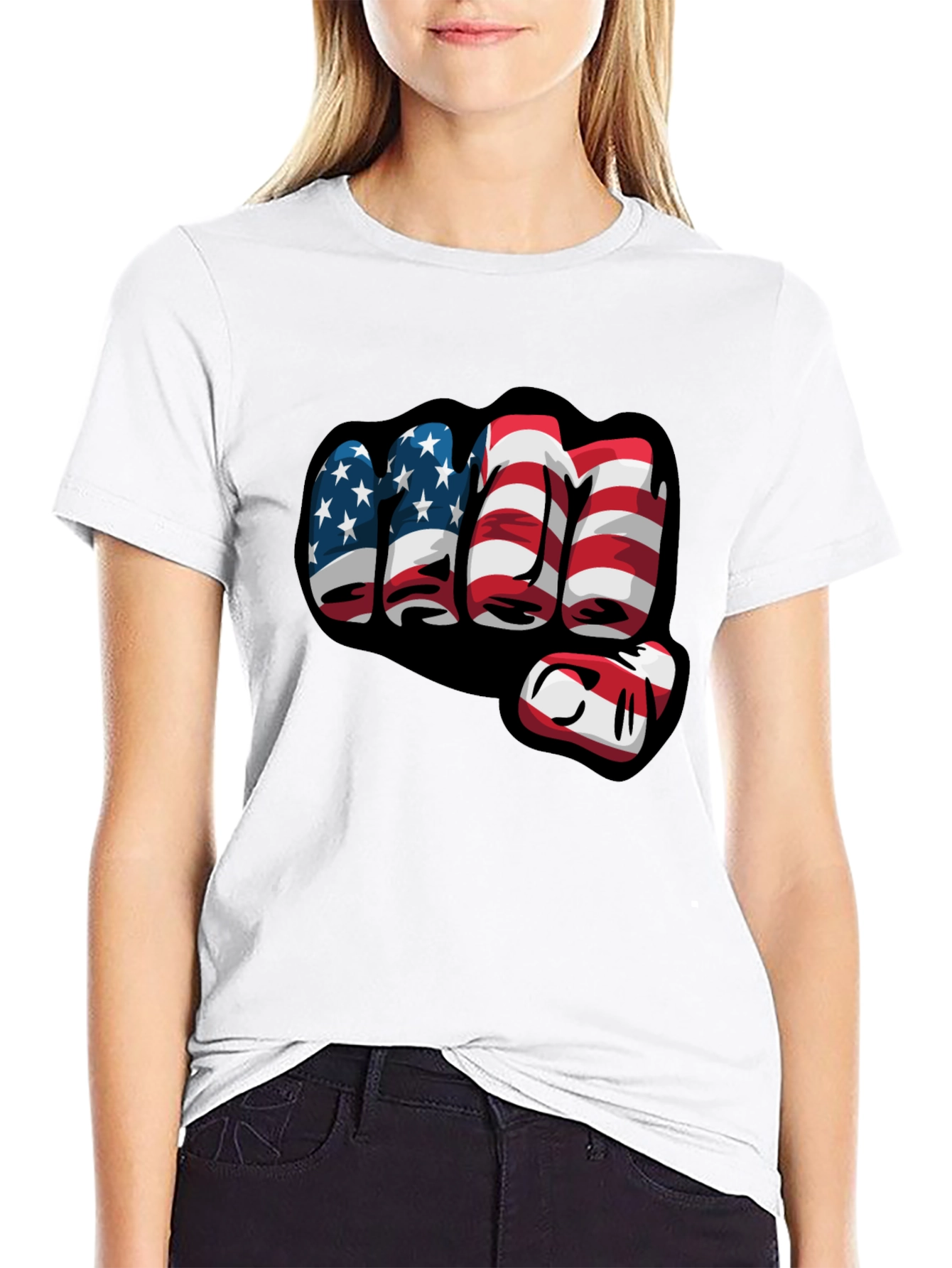 American Flag Fist Graphic T-Shirt
