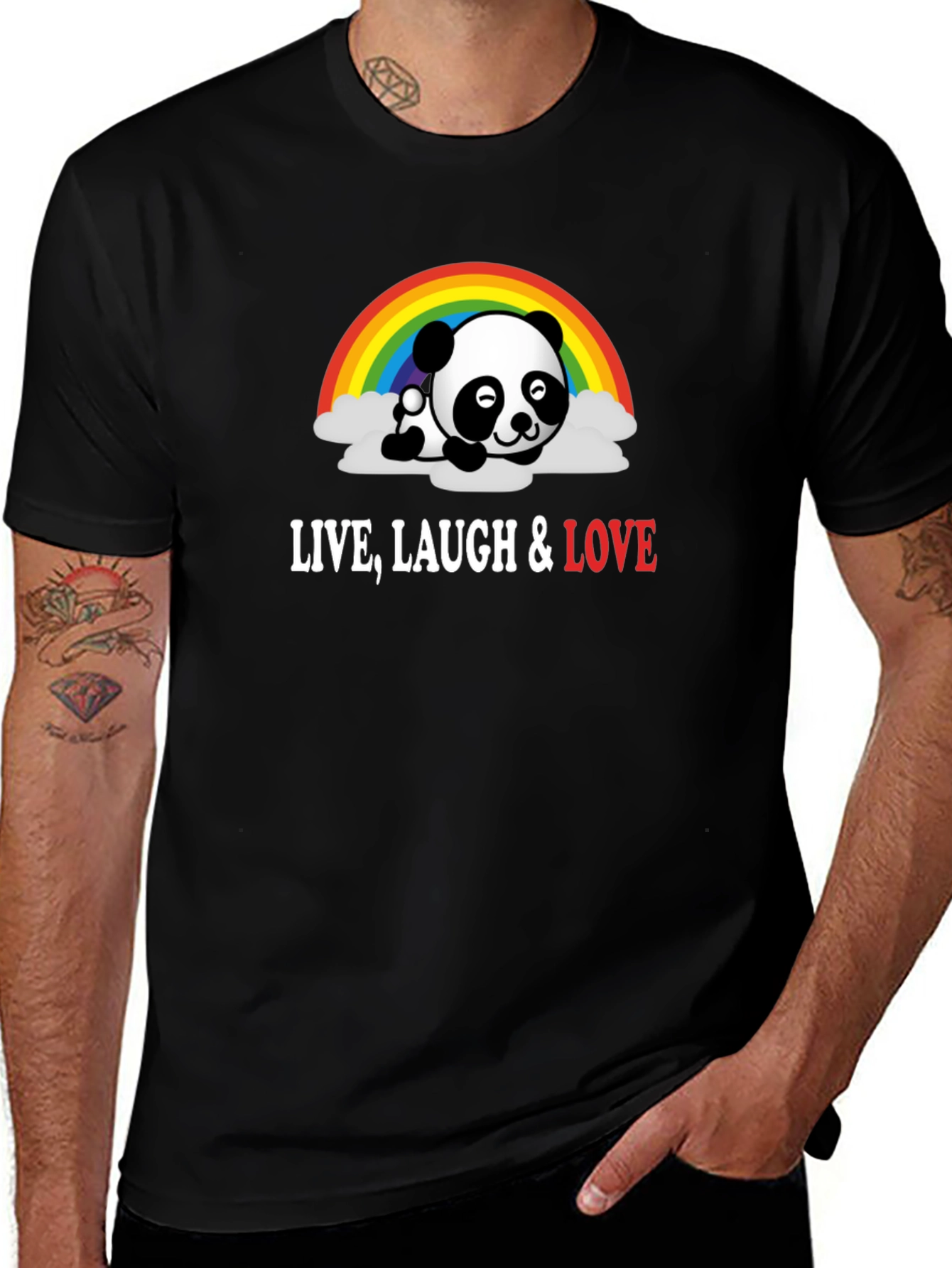 Panda Rainbow T-Shirt - Live Laugh Love Tee