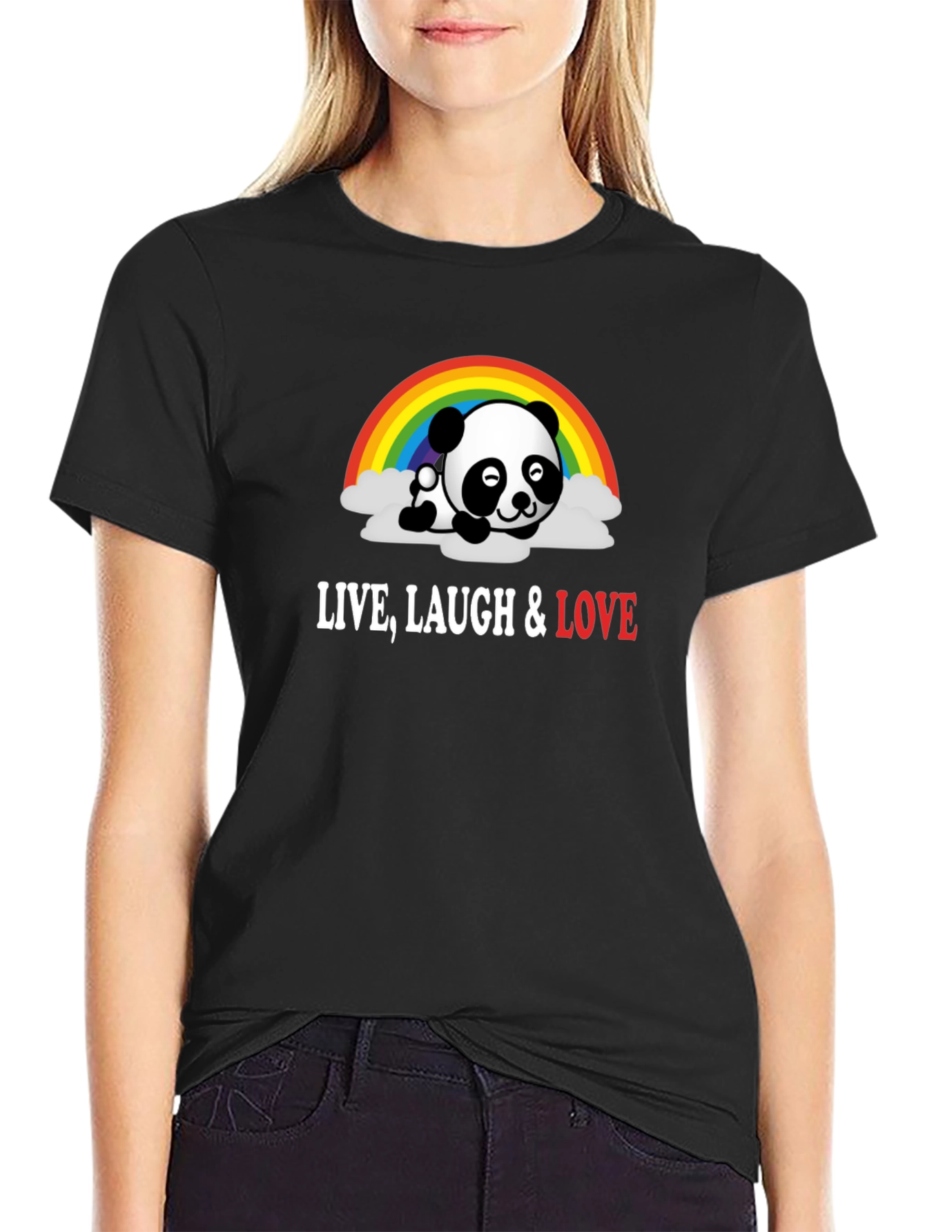 Panda Rainbow T-Shirt - Live Laugh Love Tee