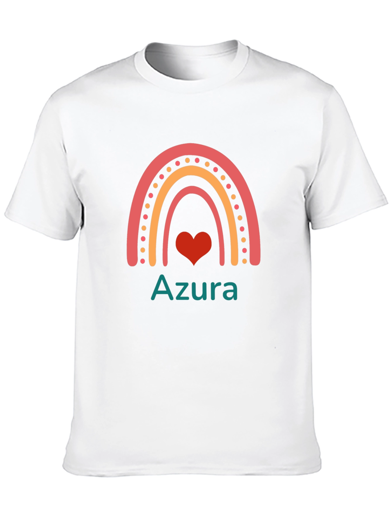 Rainbow Heart Azura Black Cotton Graphic Tee