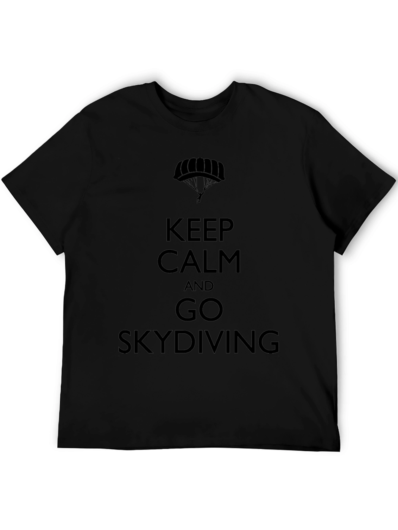 Keep Calm & Go Skydiving Black T-Shirt