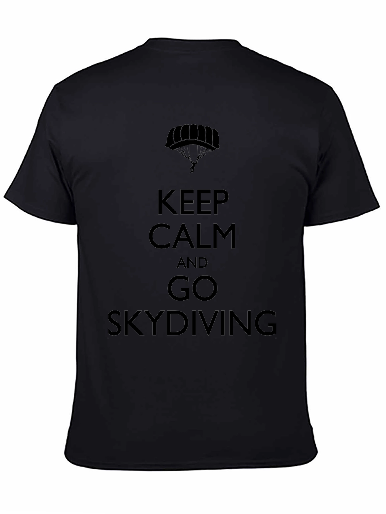 Keep Calm & Go Skydiving Black T-Shirt