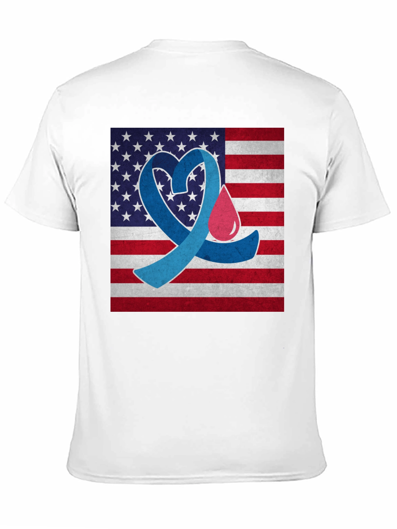 Diabetes Awareness USA Flag Heart T-Shirt