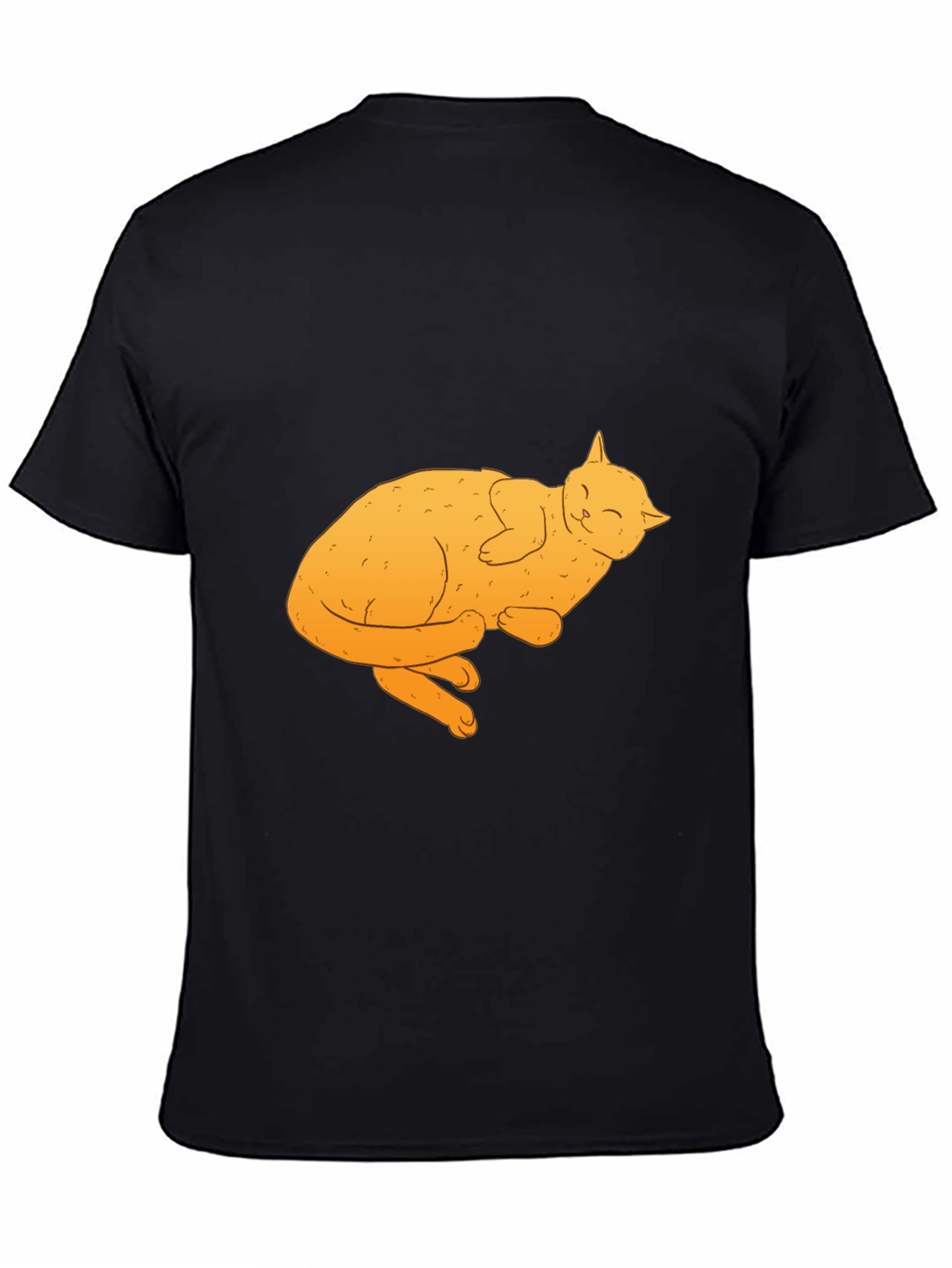 Cute Cat Nap Black T-Shirt