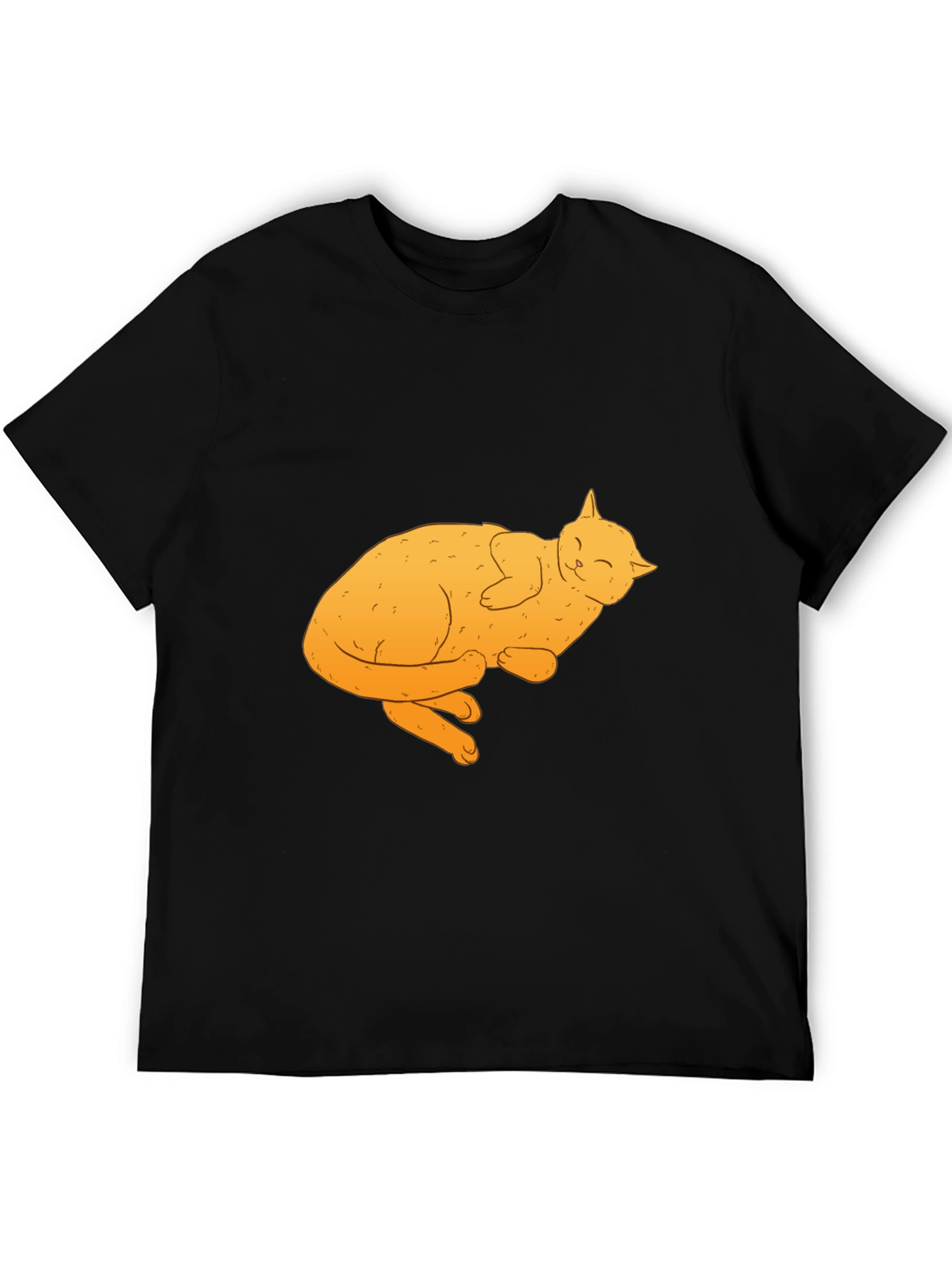 Cute Cat Nap Black T-Shirt