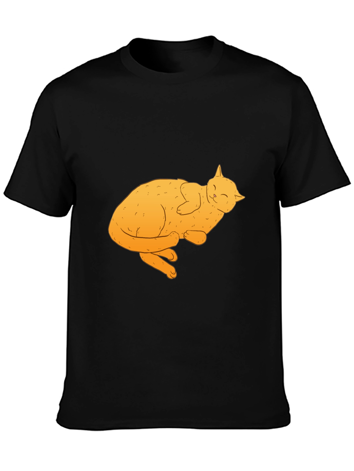 Cute Cat Nap Black T-Shirt