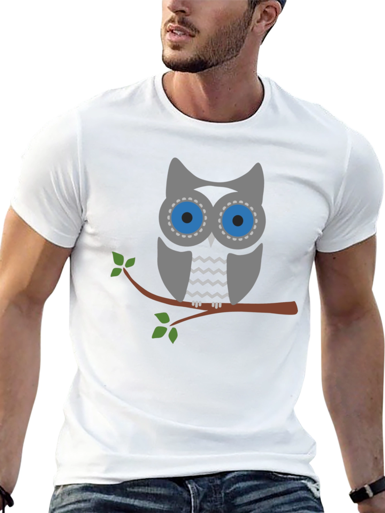Owl Graphic Print T-Shirt - Stylish Casual Tee