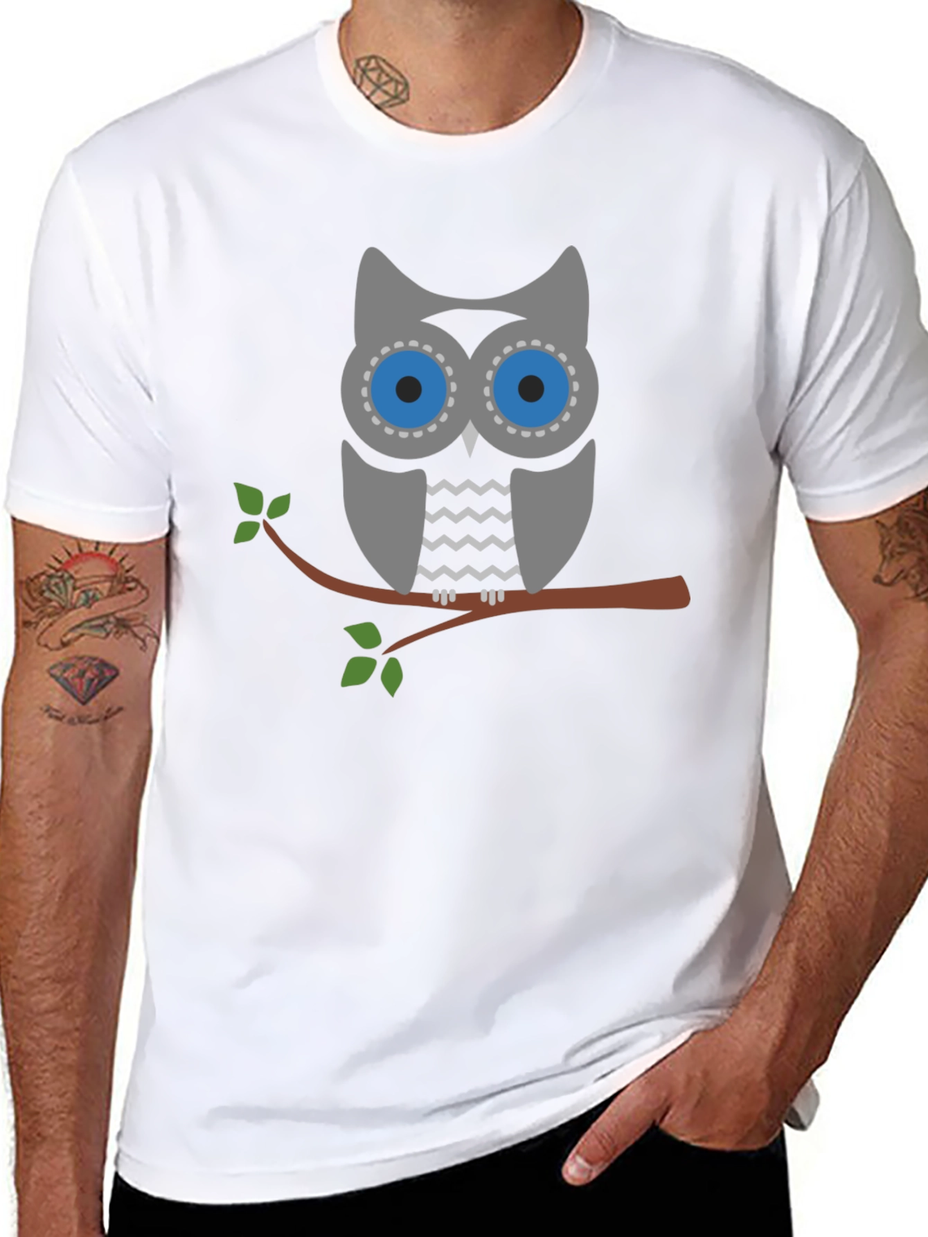 Owl Graphic Print T-Shirt - Stylish Casual Tee