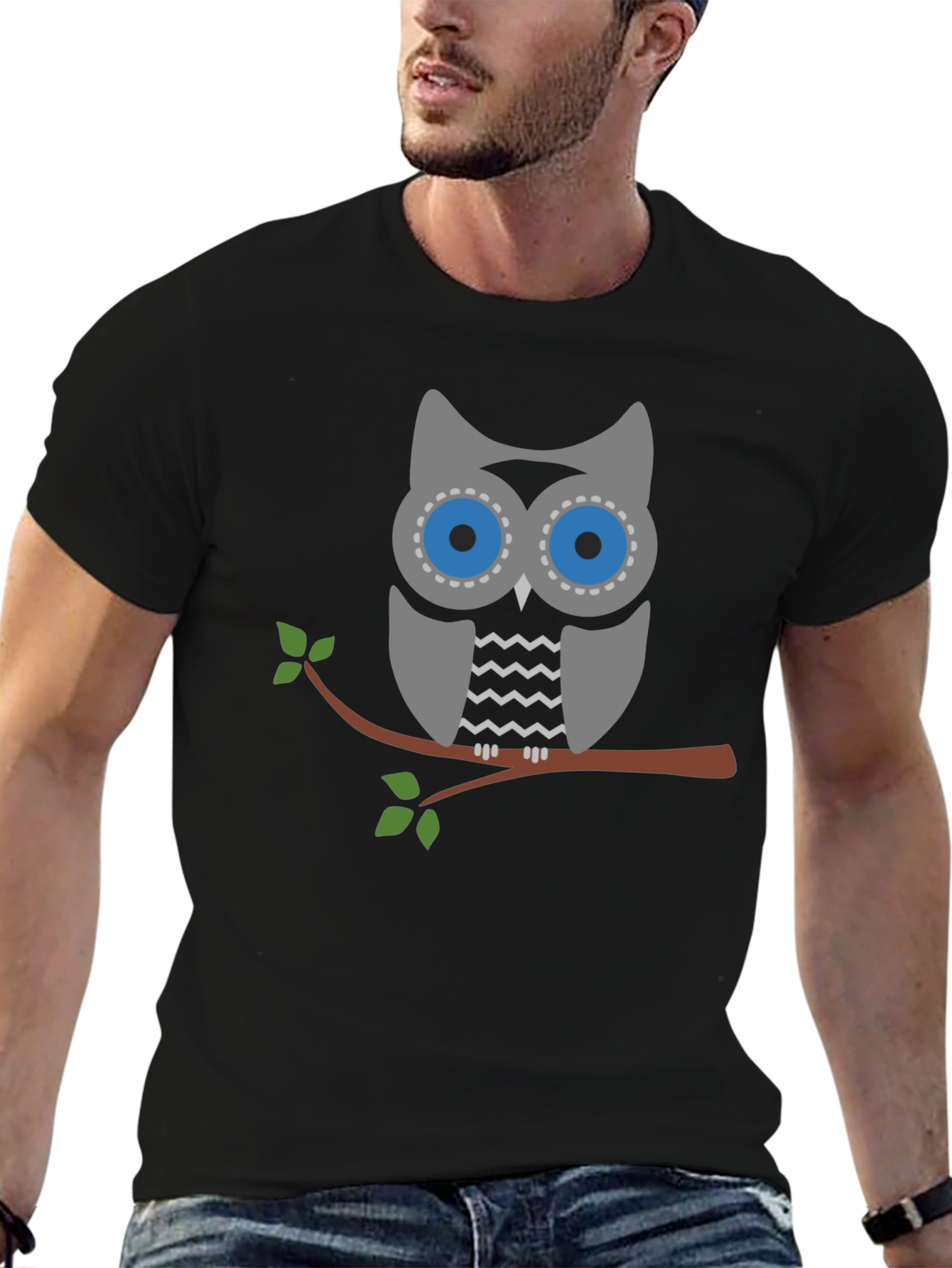Owl Graphic Print T-Shirt - Stylish Casual Tee