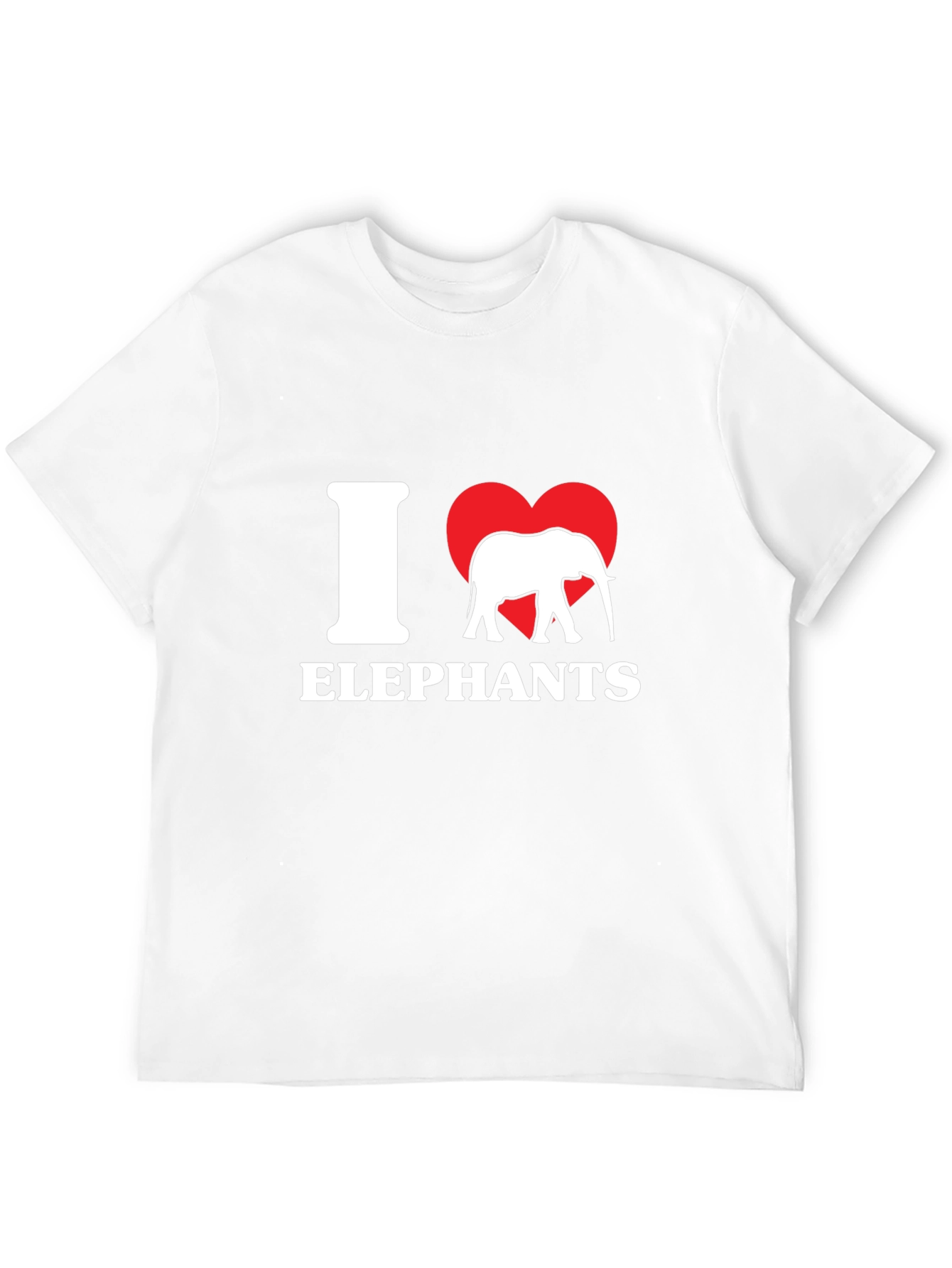I Love Elephants Graphic Tee - Black