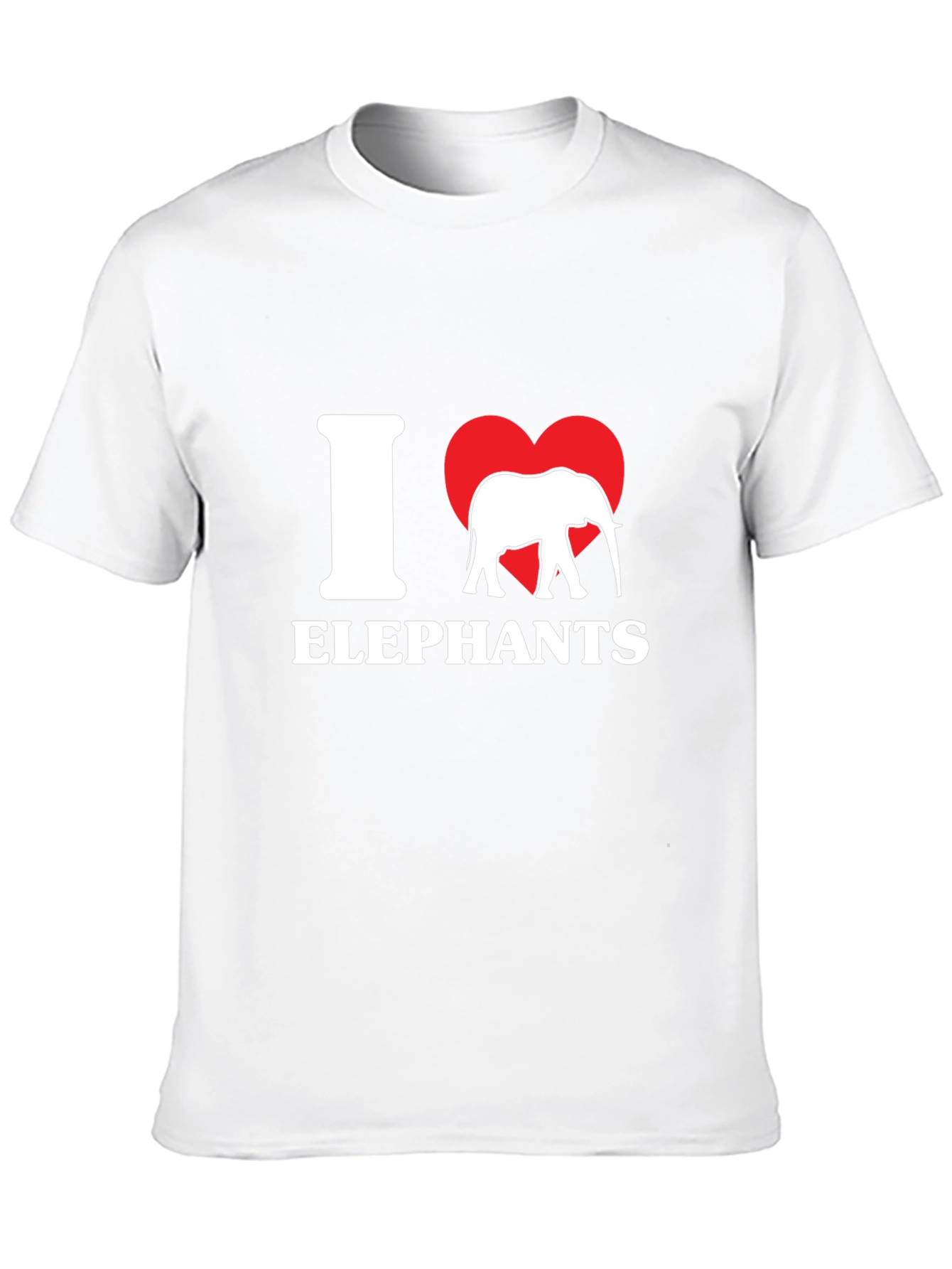 I Love Elephants Graphic Tee - Black