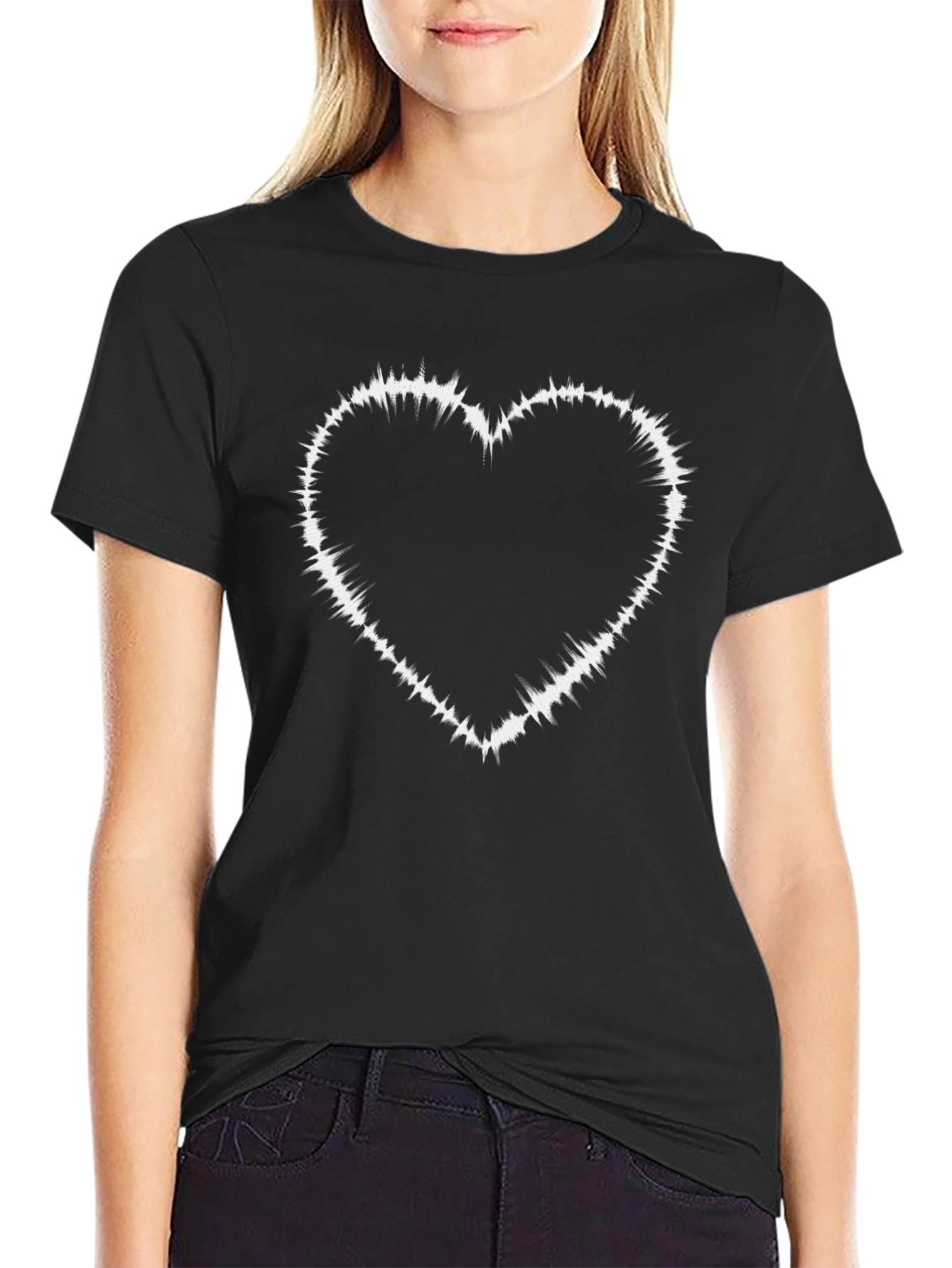 Heart Wave T-Shirt - Black Graphic Tee