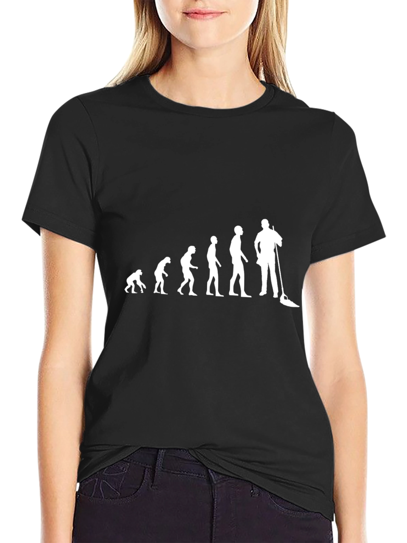 Evolution of Man Housekeeper T-Shirt - Black