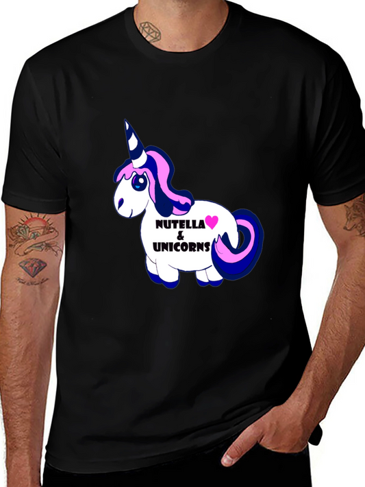 Nutella & Unicorns Graphic Black T-Shirt