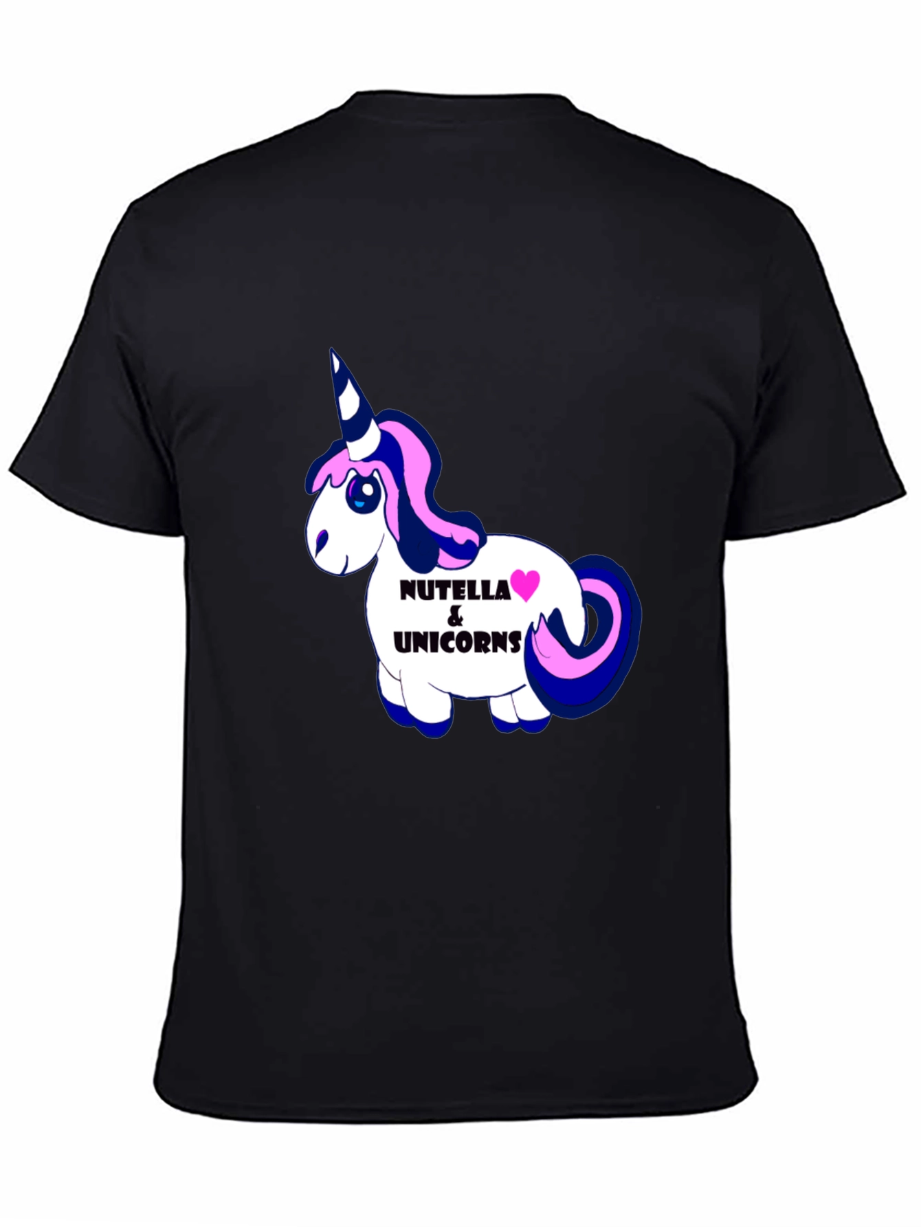Nutella & Unicorns Graphic Black T-Shirt