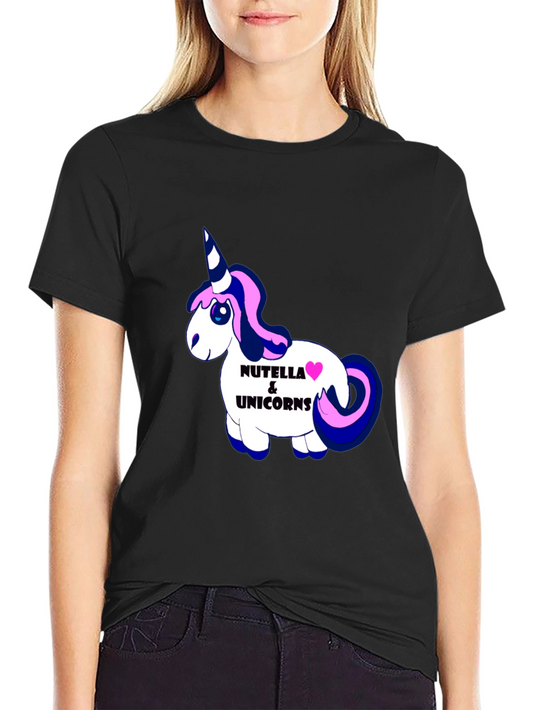 Nutella & Unicorns Graphic Black T-Shirt
