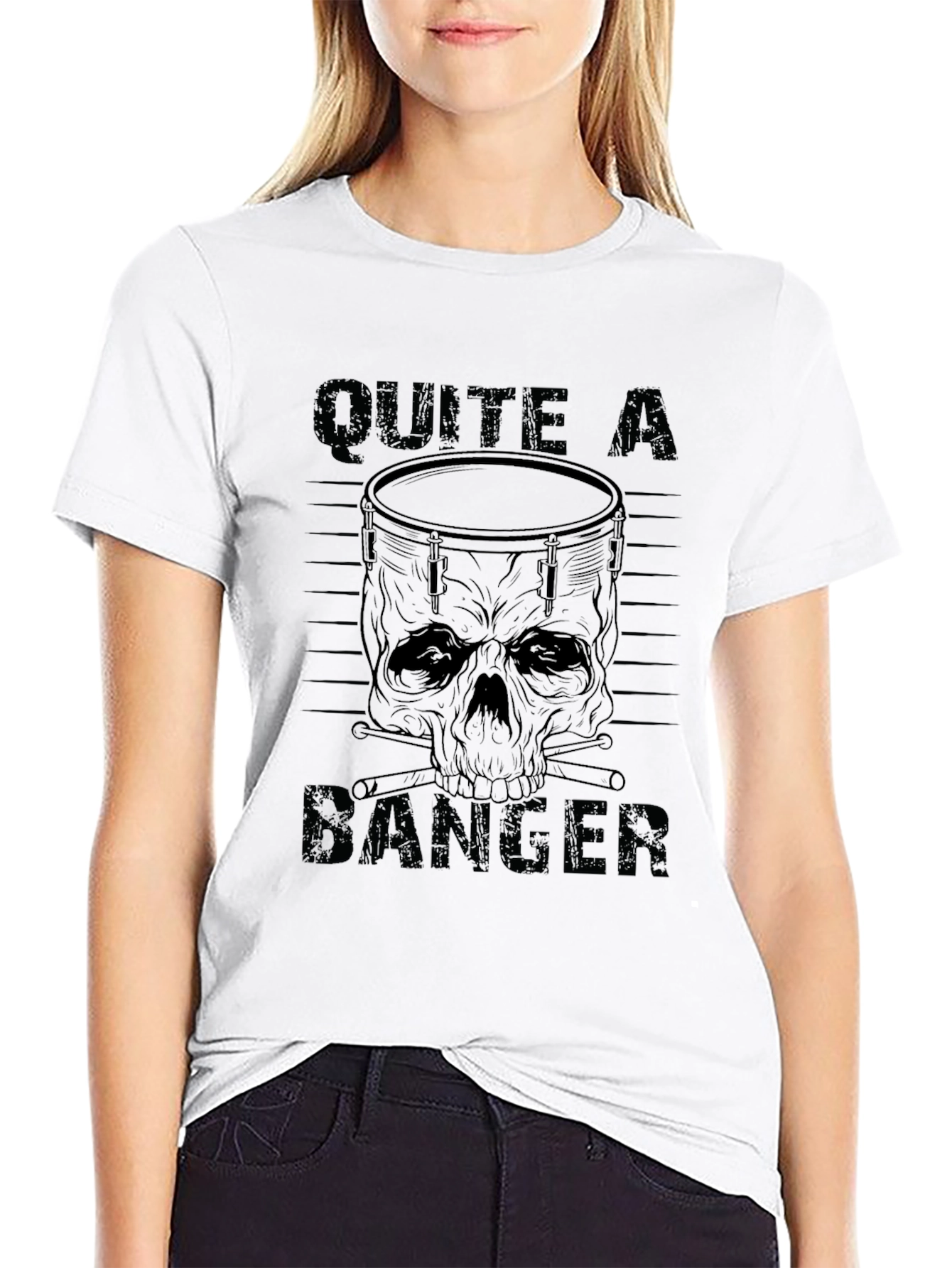 Quite a Banger T-Shirt - Skull Drum Graphic