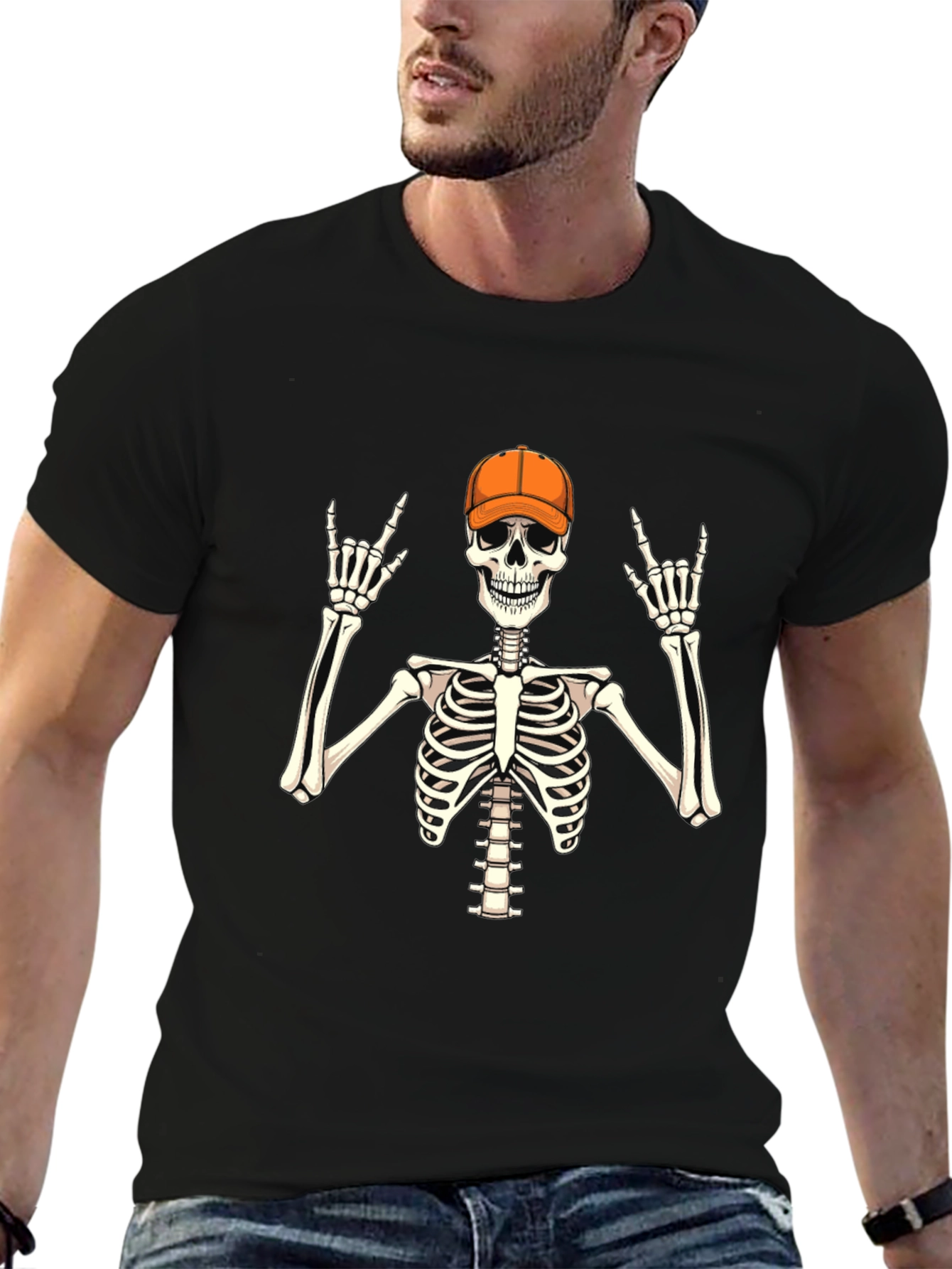 Skeleton Rocker T-Shirt - Black