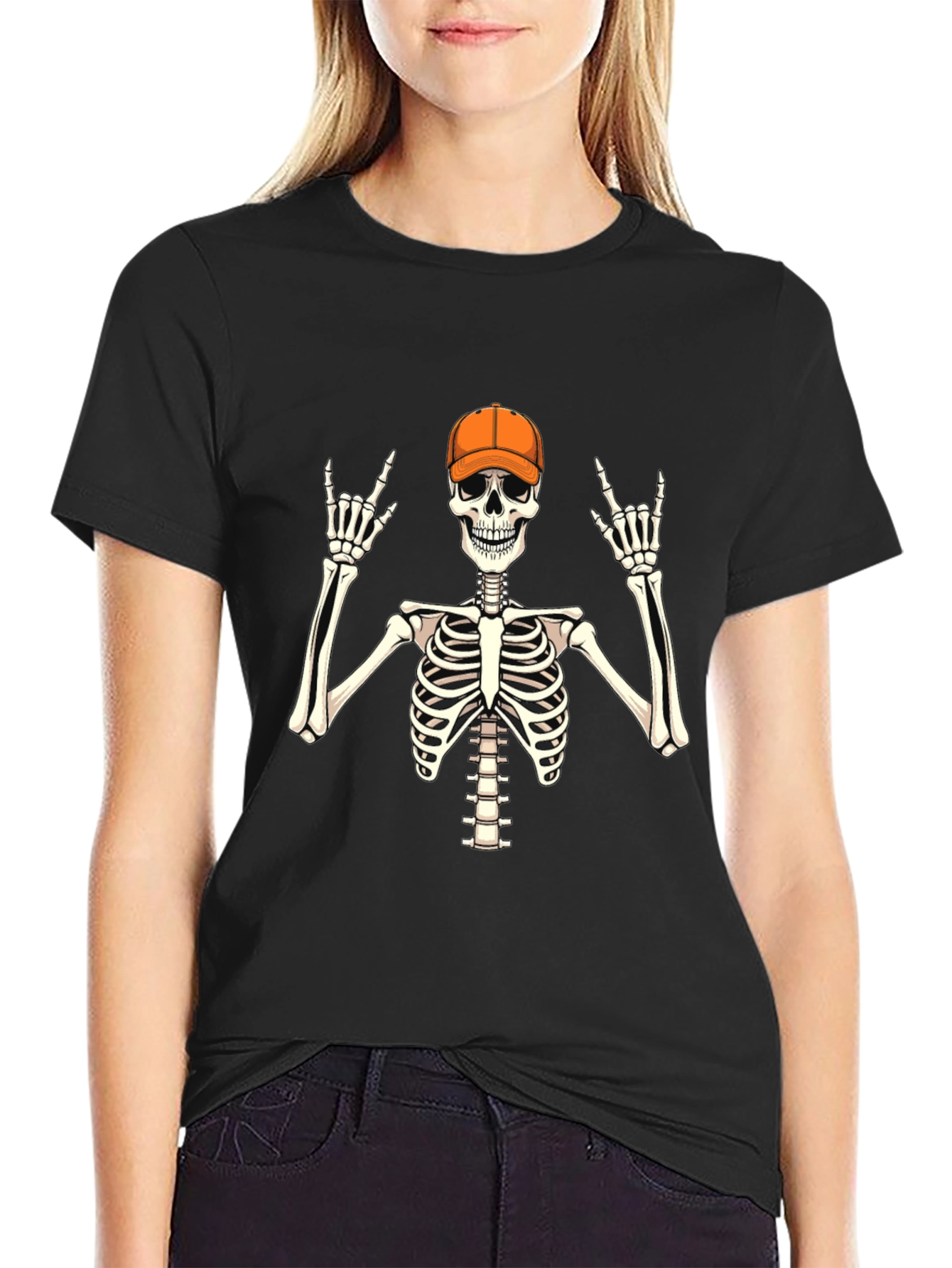 Skeleton Rocker T-Shirt - Black