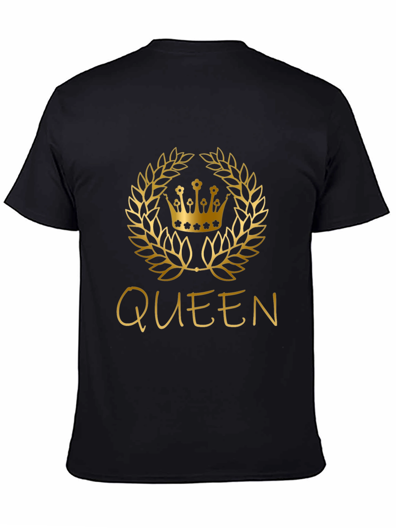 Queen Graphic Tee - Stylish Crown Design Black T-Shirt