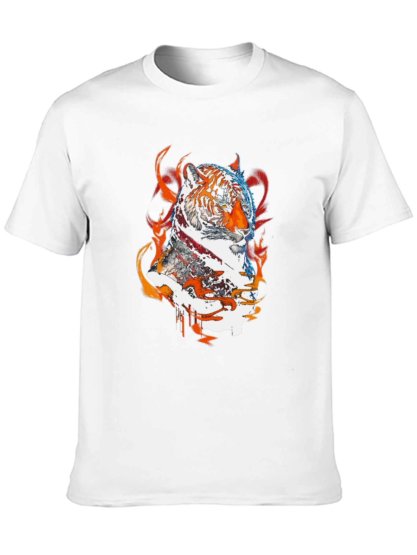 Fiery Tiger Graphic Tee - Black