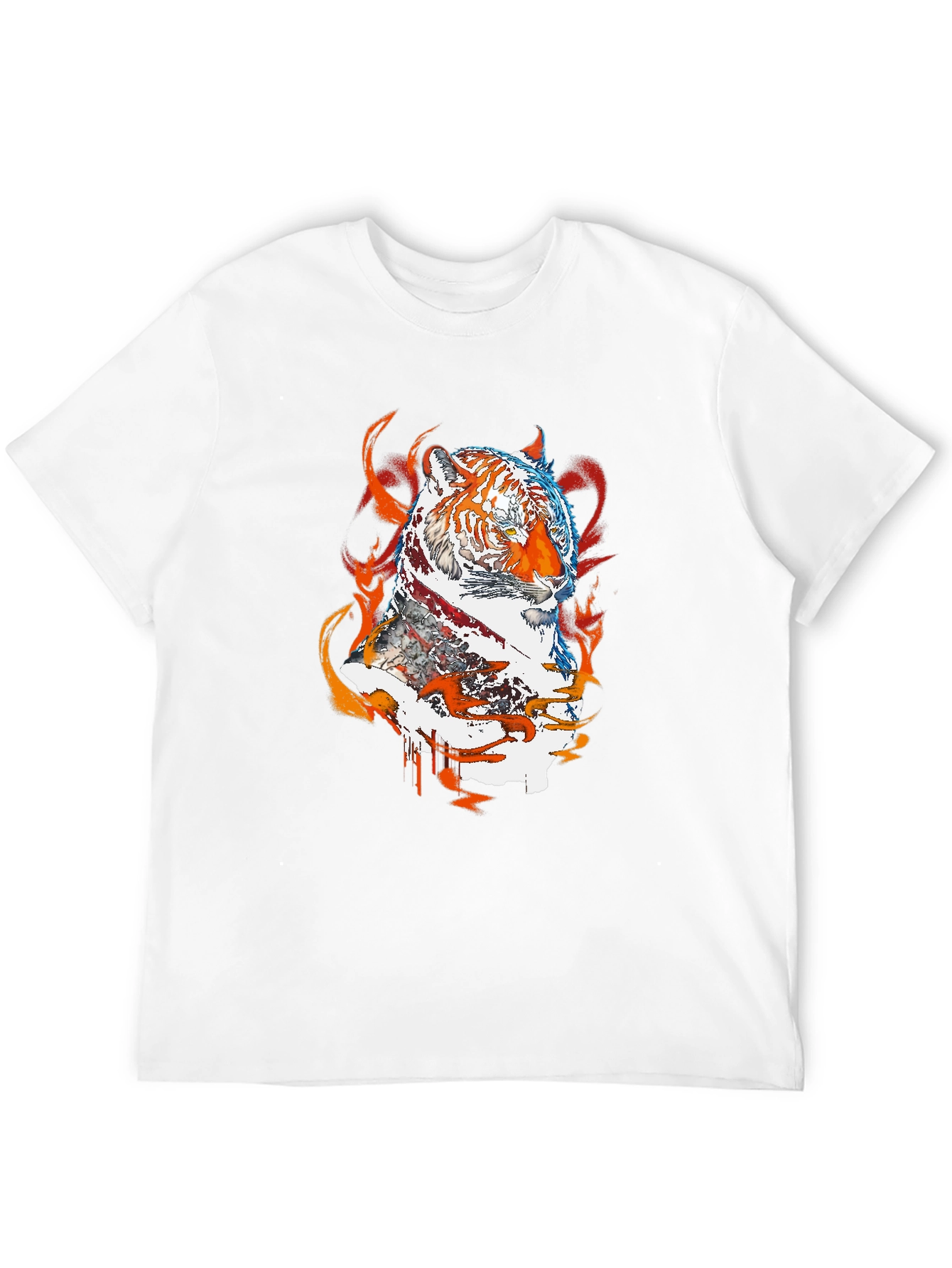 Fiery Tiger Graphic Tee - Black