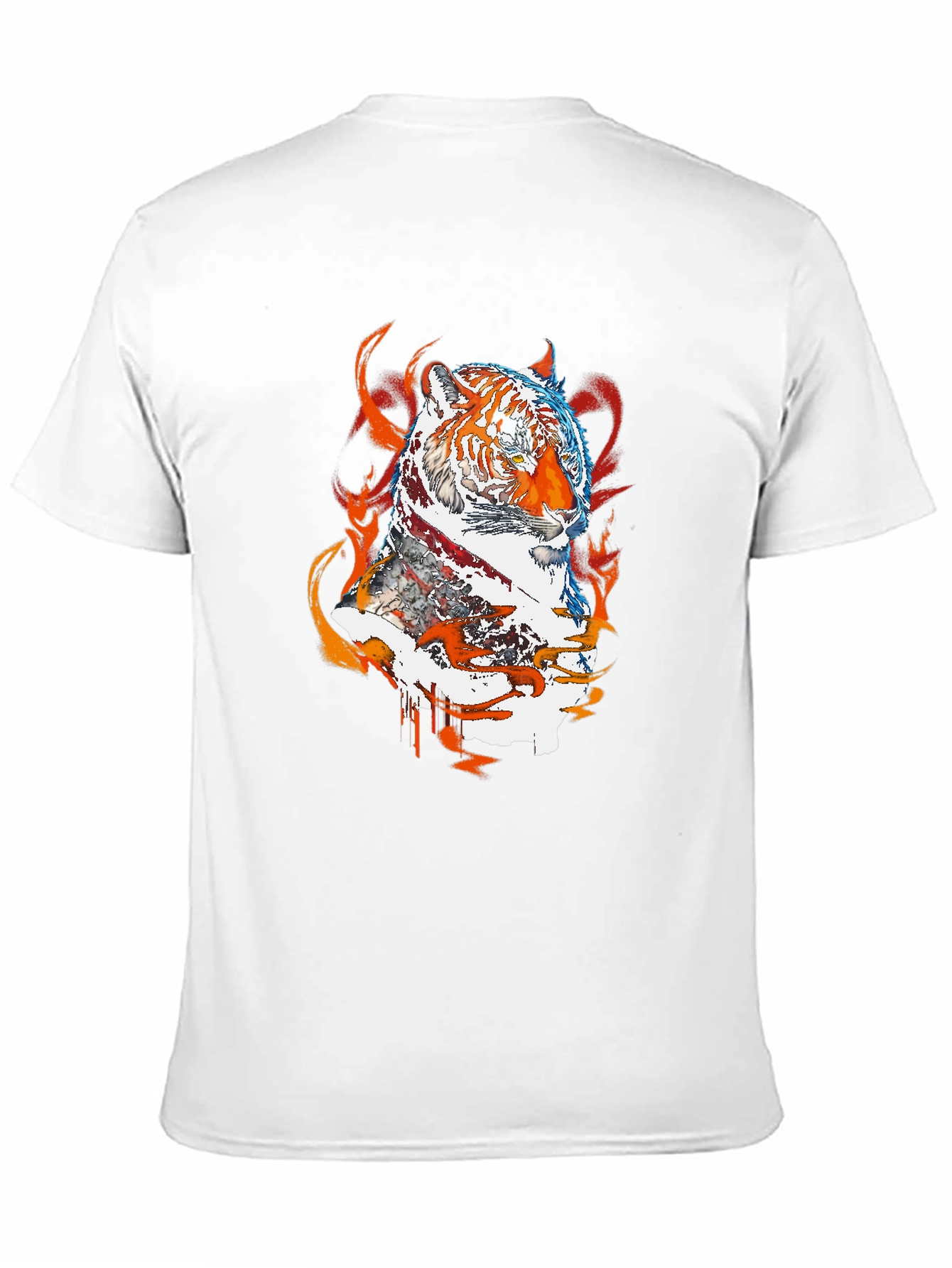 Fiery Tiger Graphic Tee - Black