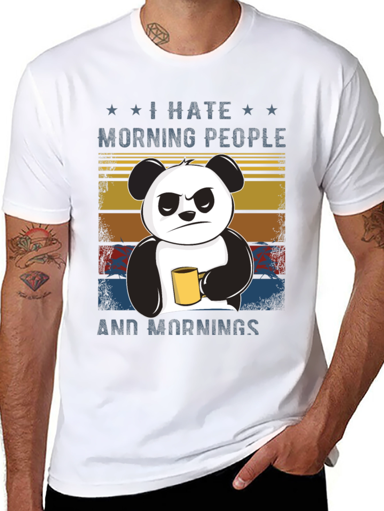 I Hate Morning People Panda Graphic Tee