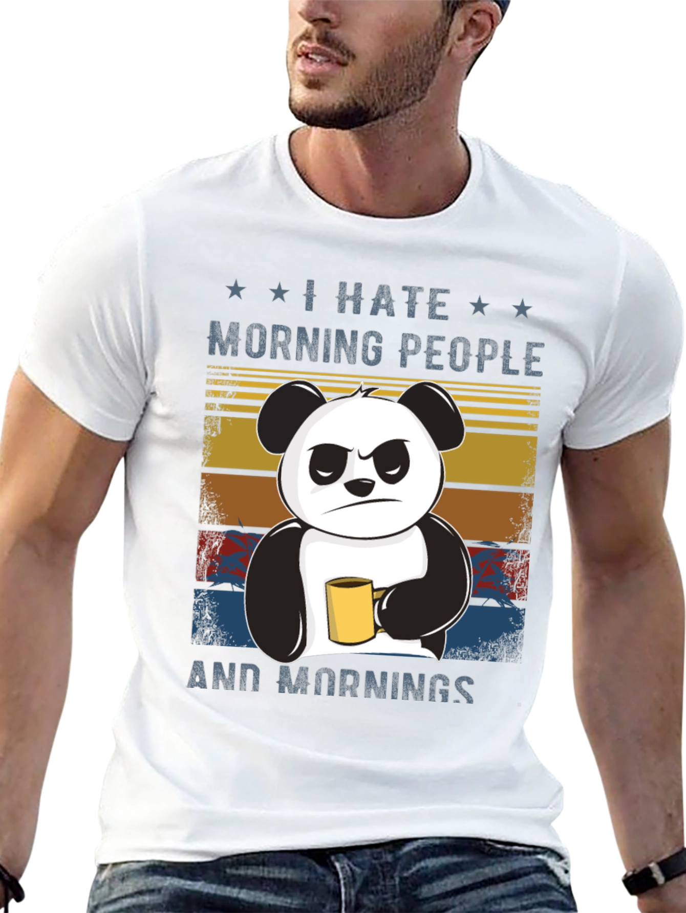 I Hate Morning People Panda Graphic Tee