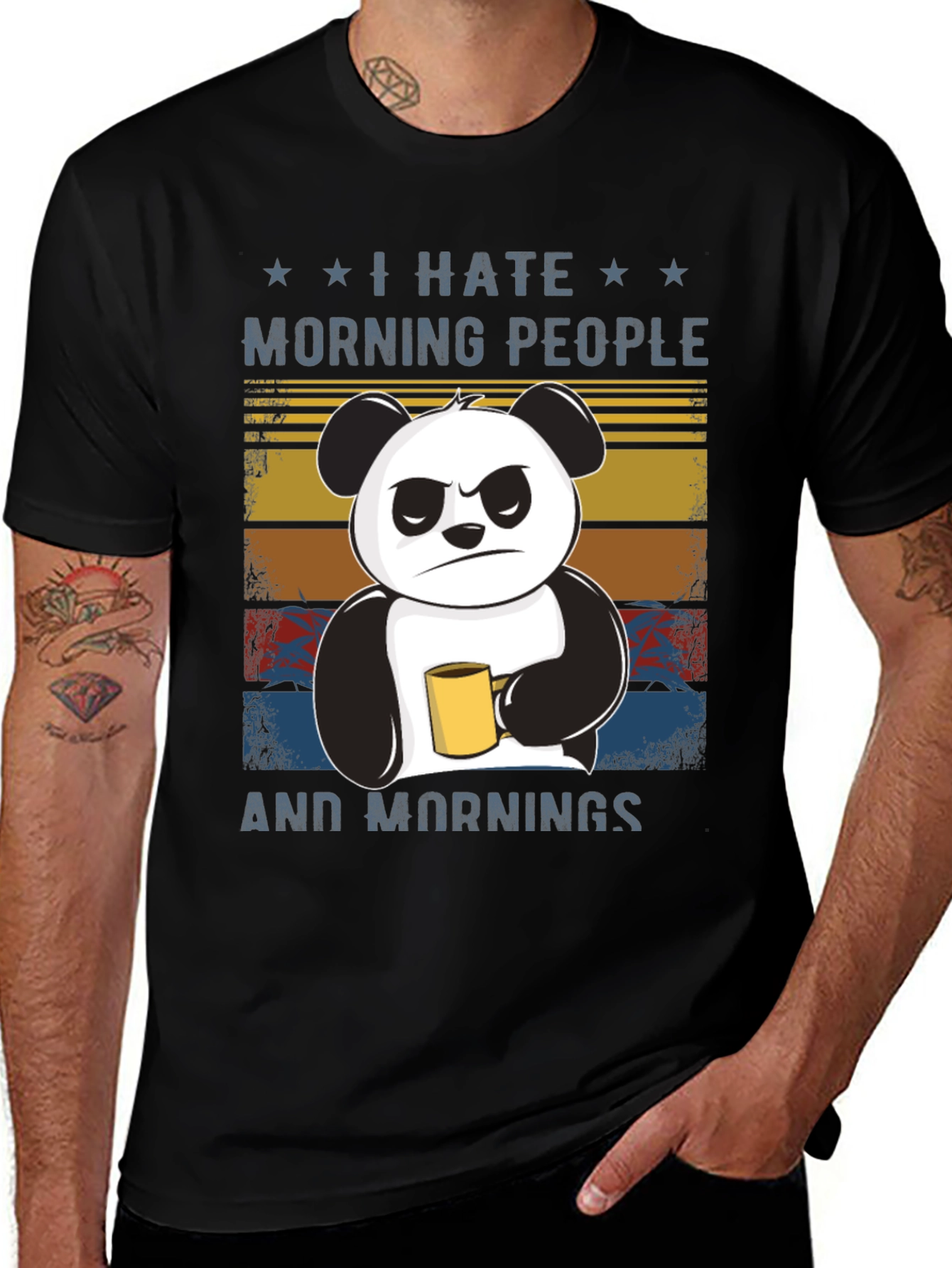 I Hate Morning People Panda Graphic Tee