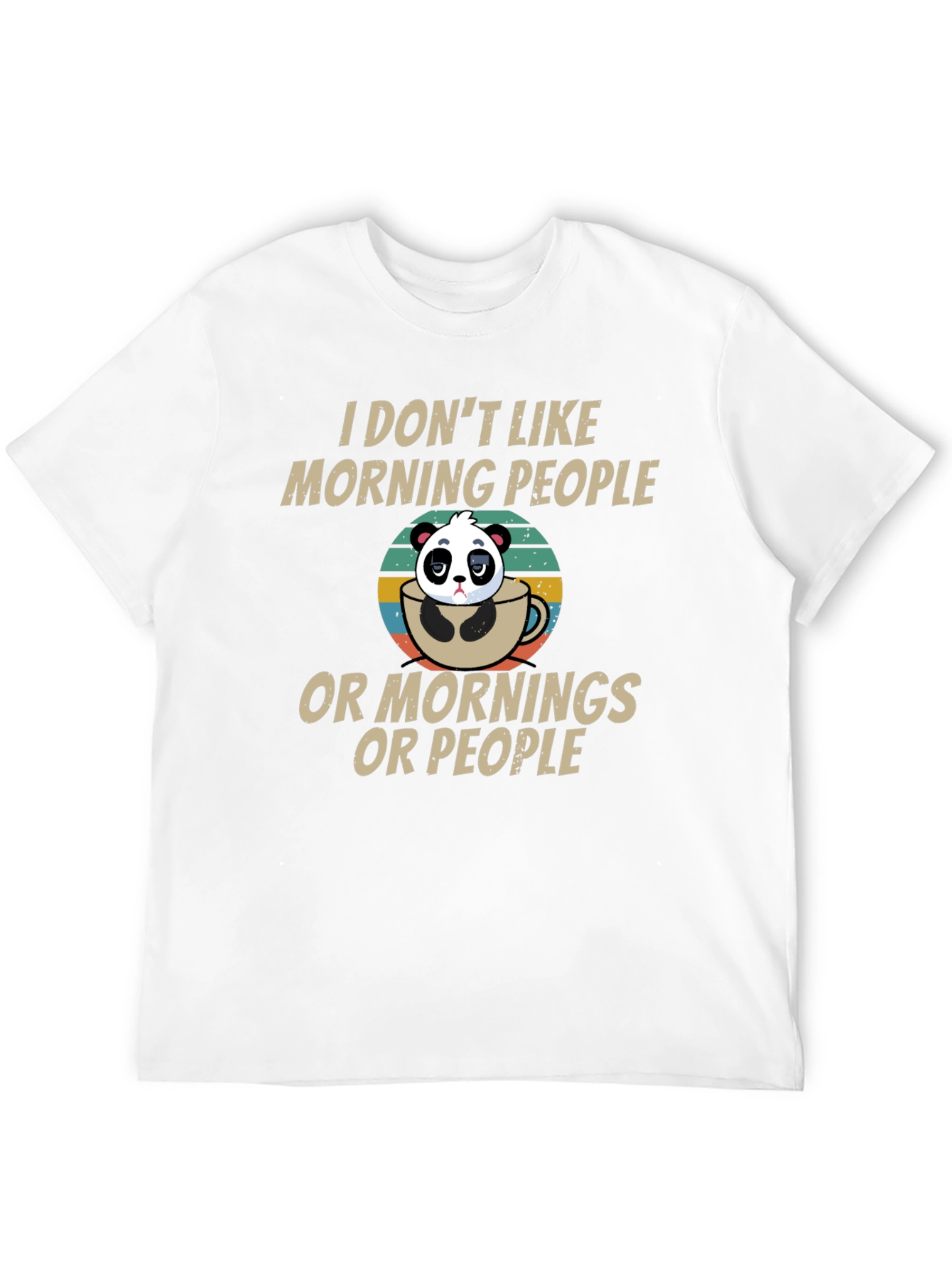 Funny Panda Morning People T-Shirt