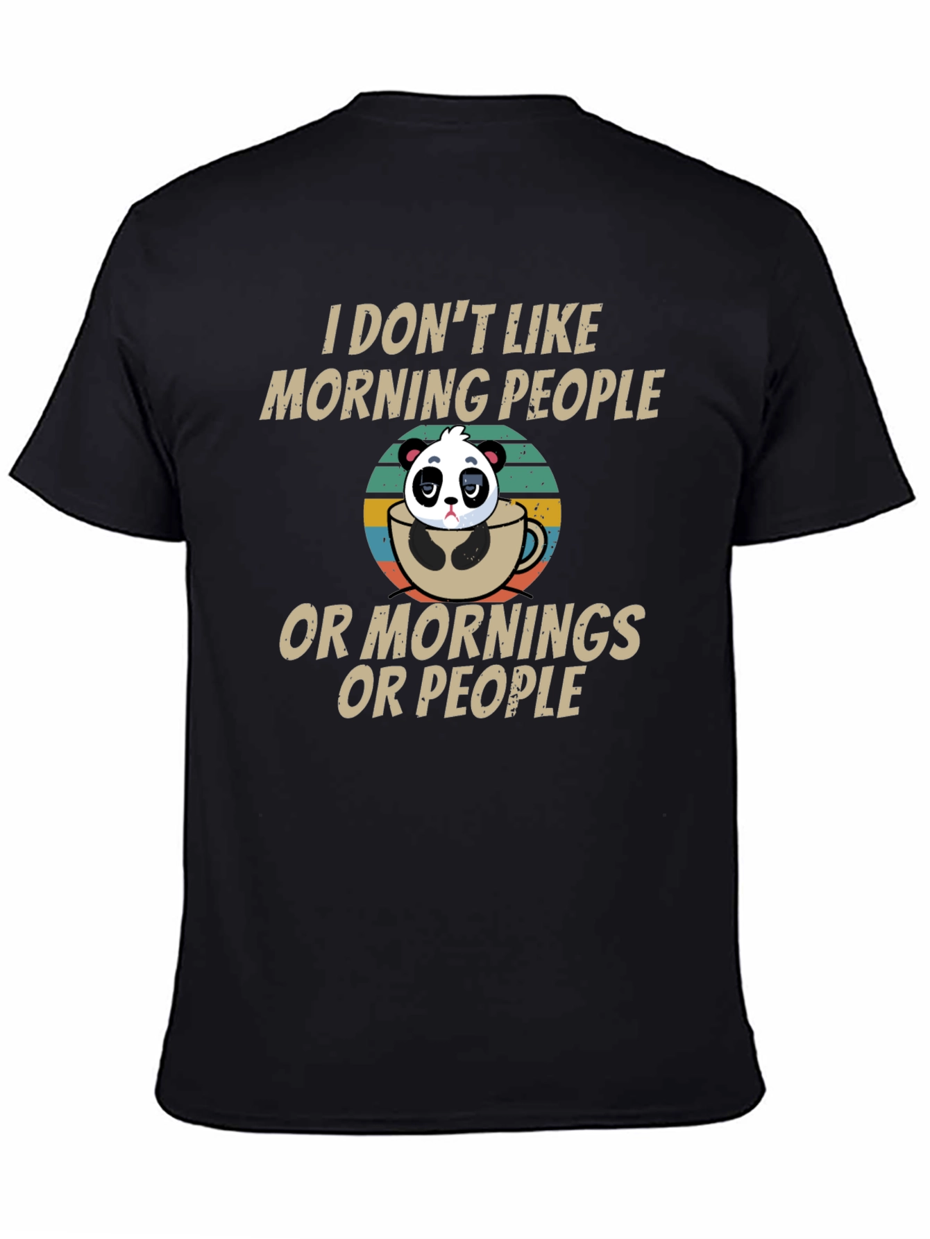 Funny Panda Morning People T-Shirt