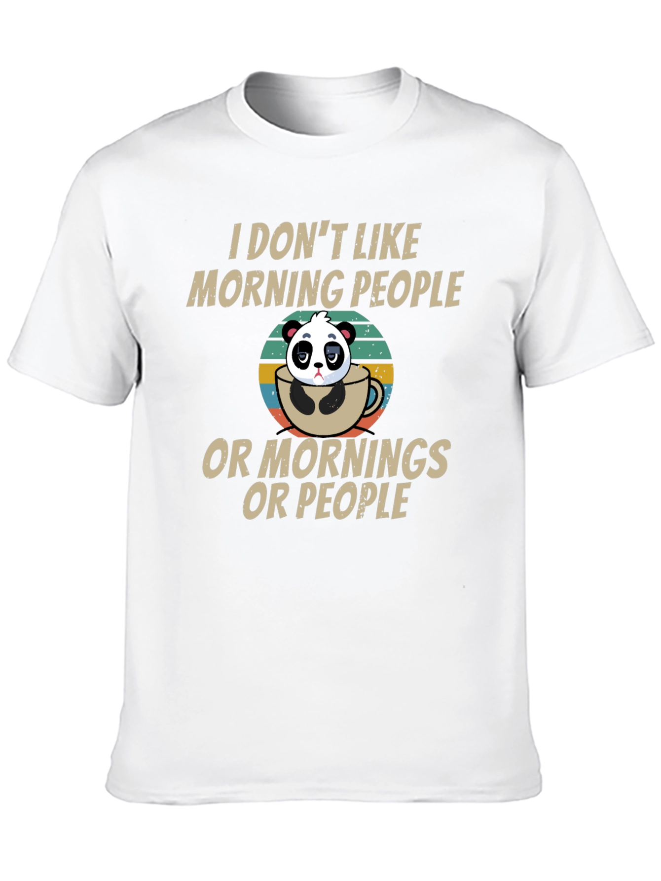 Funny Panda Morning People T-Shirt