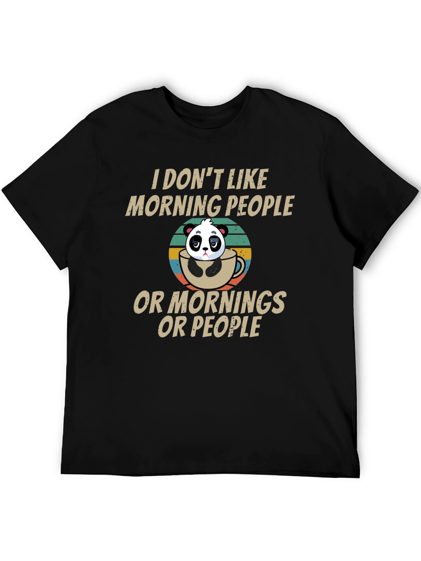 Funny Panda Morning People T-Shirt