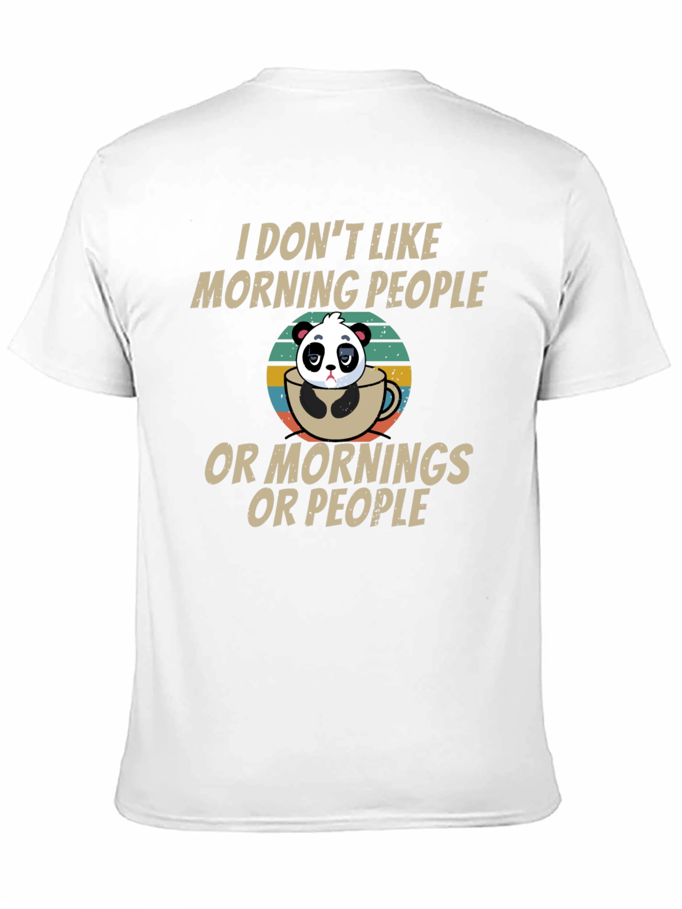 Funny Panda Morning People T-Shirt