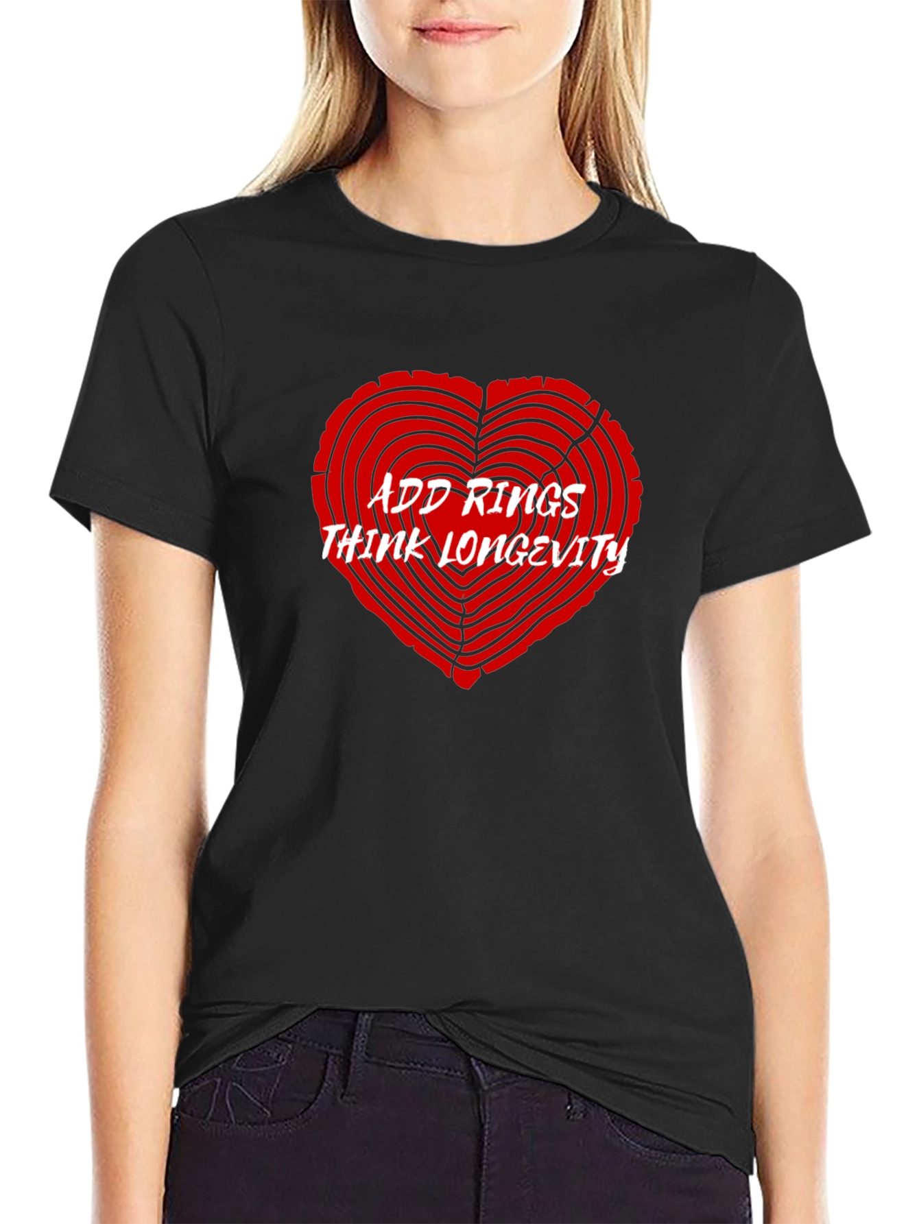 Add Rings Think Longevity Black T-Shirt