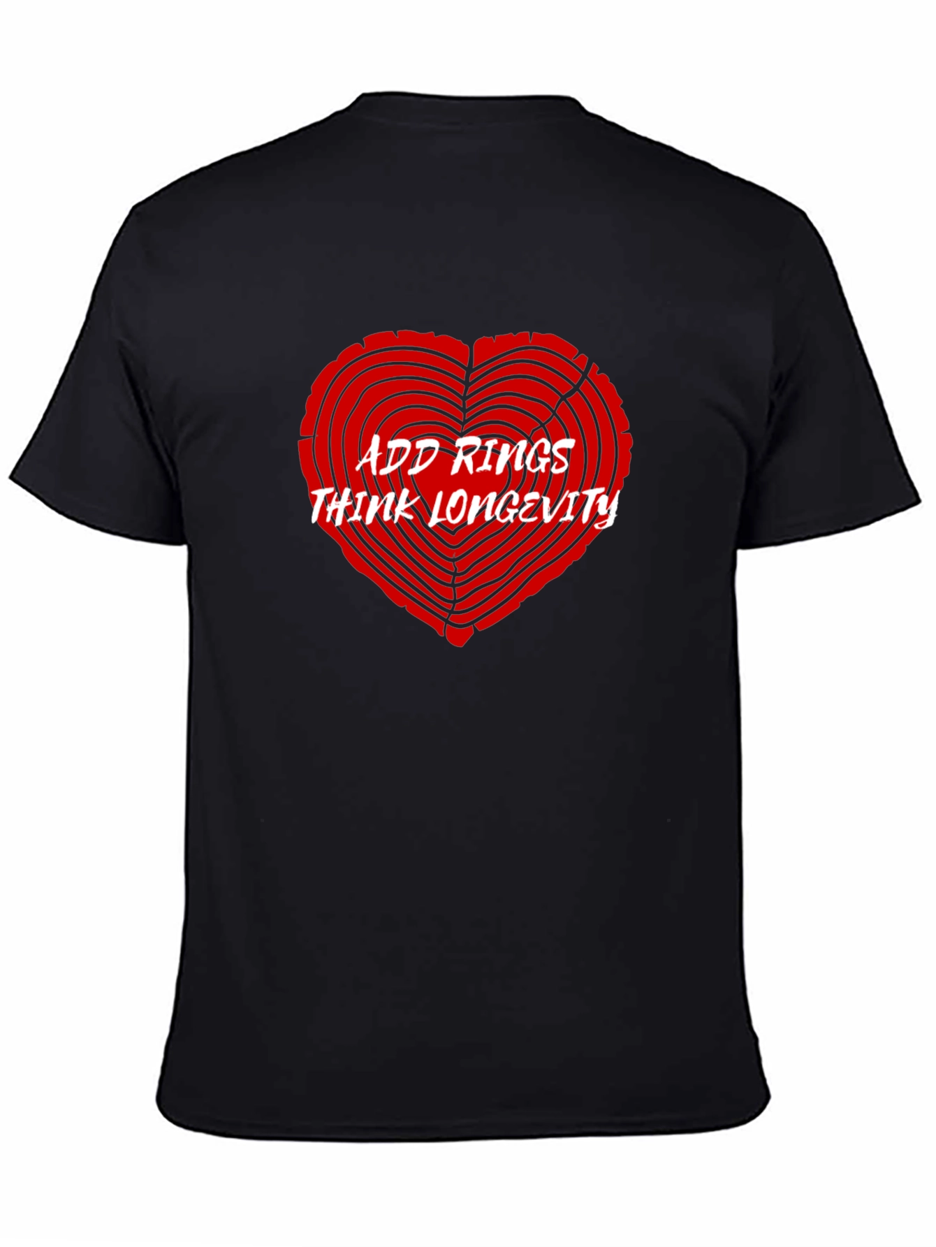 Add Rings Think Longevity Black T-Shirt