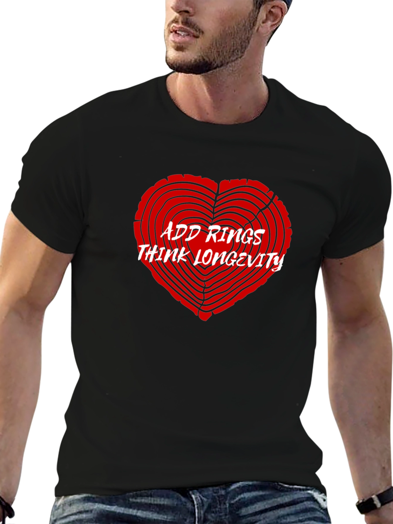 Add Rings Think Longevity Black T-Shirt