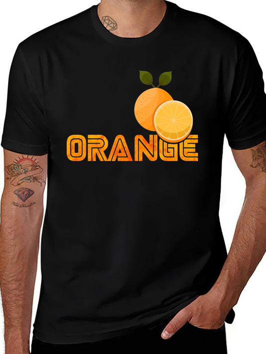 Orange Fruit Graphic Print T-Shirt